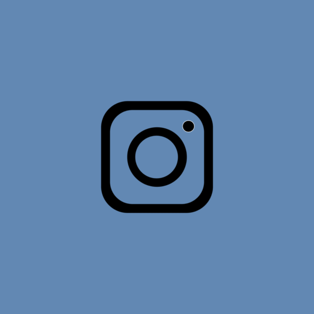 Instagram logo on a blue background.