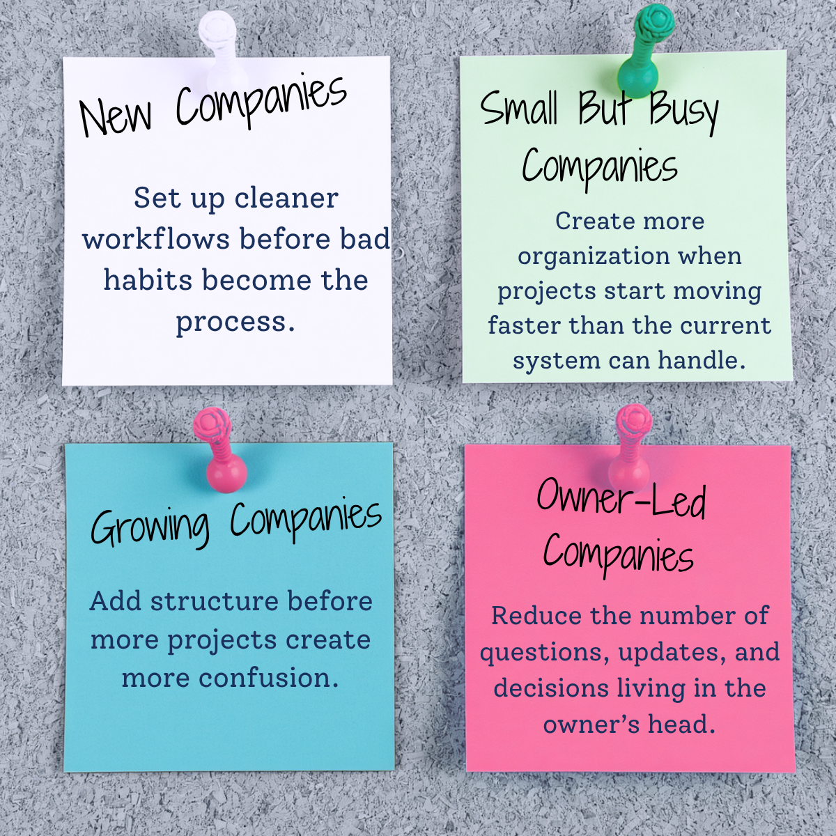 New, Small, Growing Custom Closet Companies Sticky Notes