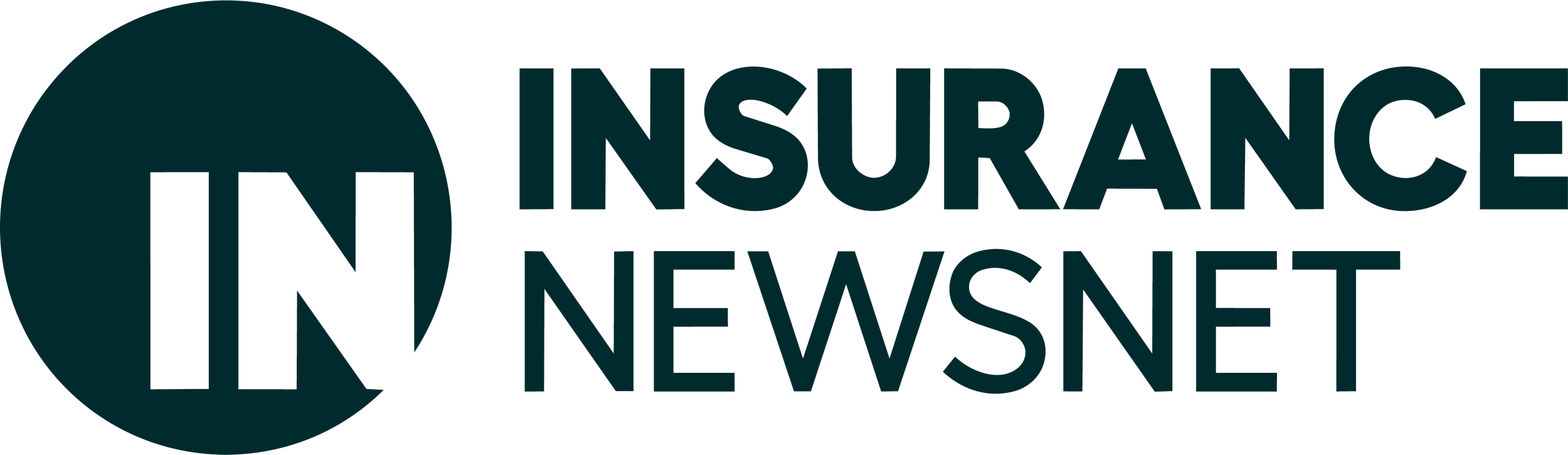 Insure news logo featuring a black circle with a stylized letter N and two cross shapes inside, accompanied by the words "INSURANCE NEWSNET" in bold uppercase letters.