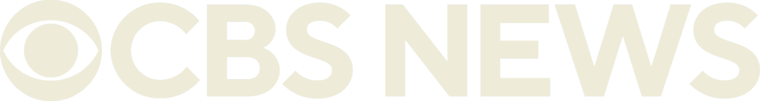 Logo of CBS News with large black letters on a light background.