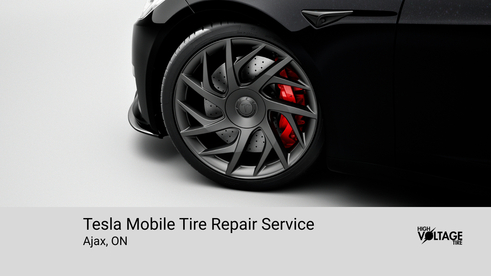Tesla Mobile Tire Repair Service in Ajax, Ontario by High Voltage Tire.