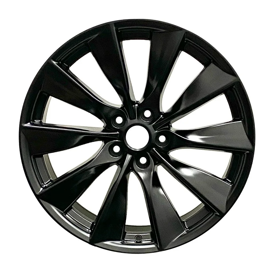 18 Inch TS1B Hubcentric Rims Tesla Model 3 Matte Black front view