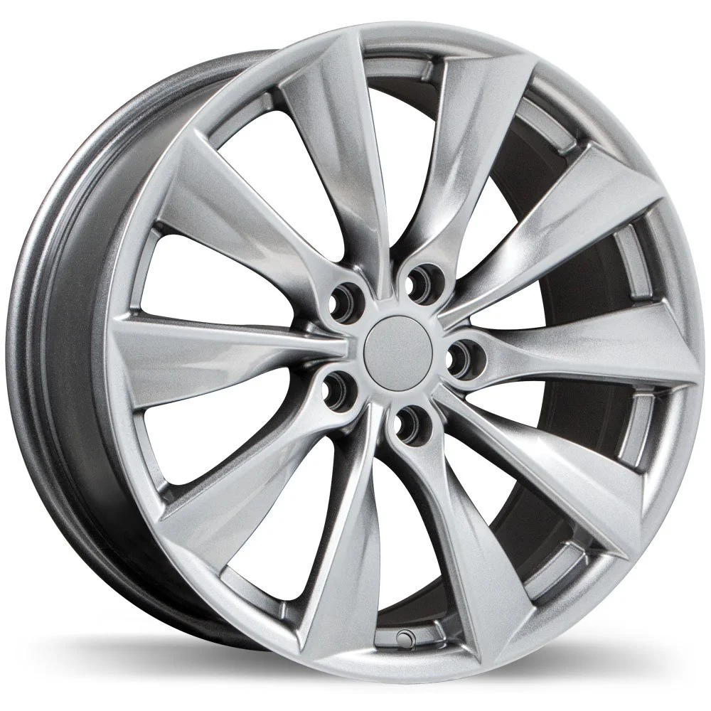 18 Inch Replika R241B Gloss Silver Hubcentric Rims Tesla Model 3