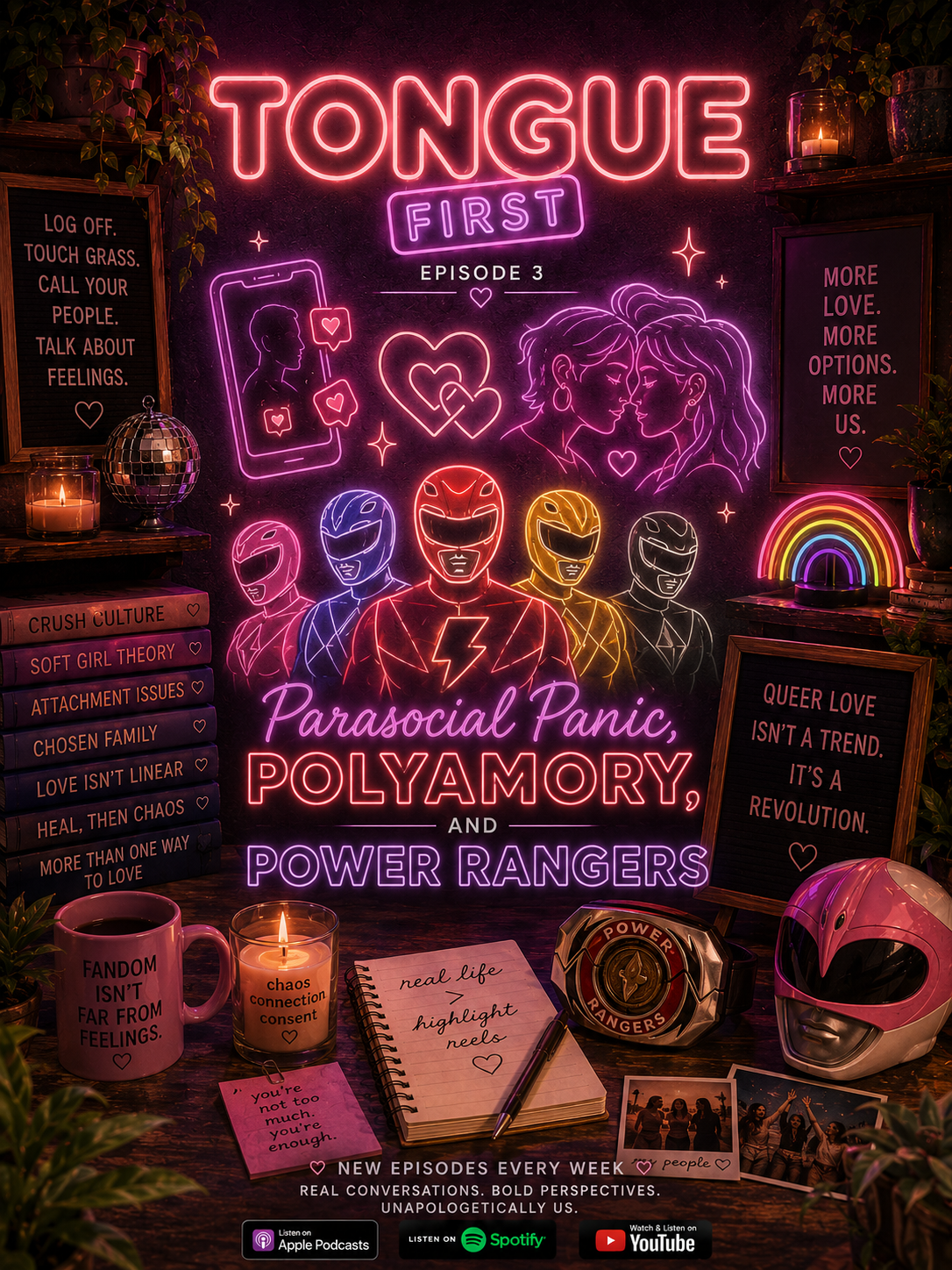 Ep 3 - Parasocial Panic, Polyamory, and Power Rangers