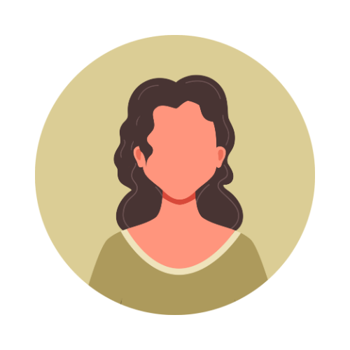 Illustration of a woman with medium-length wavy dark hair wearing a light green shirt with a cream-colored neckline, set against a light green background.
