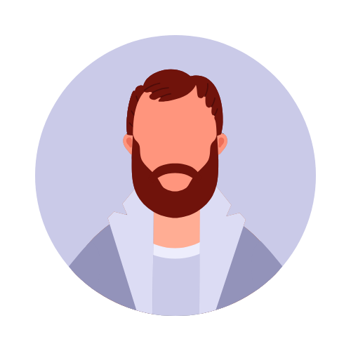 Cartoon illustration of a man with a beard, wearing a hoodie.