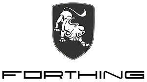 Forthing logo featuring a stylized lion with a lance and a shield