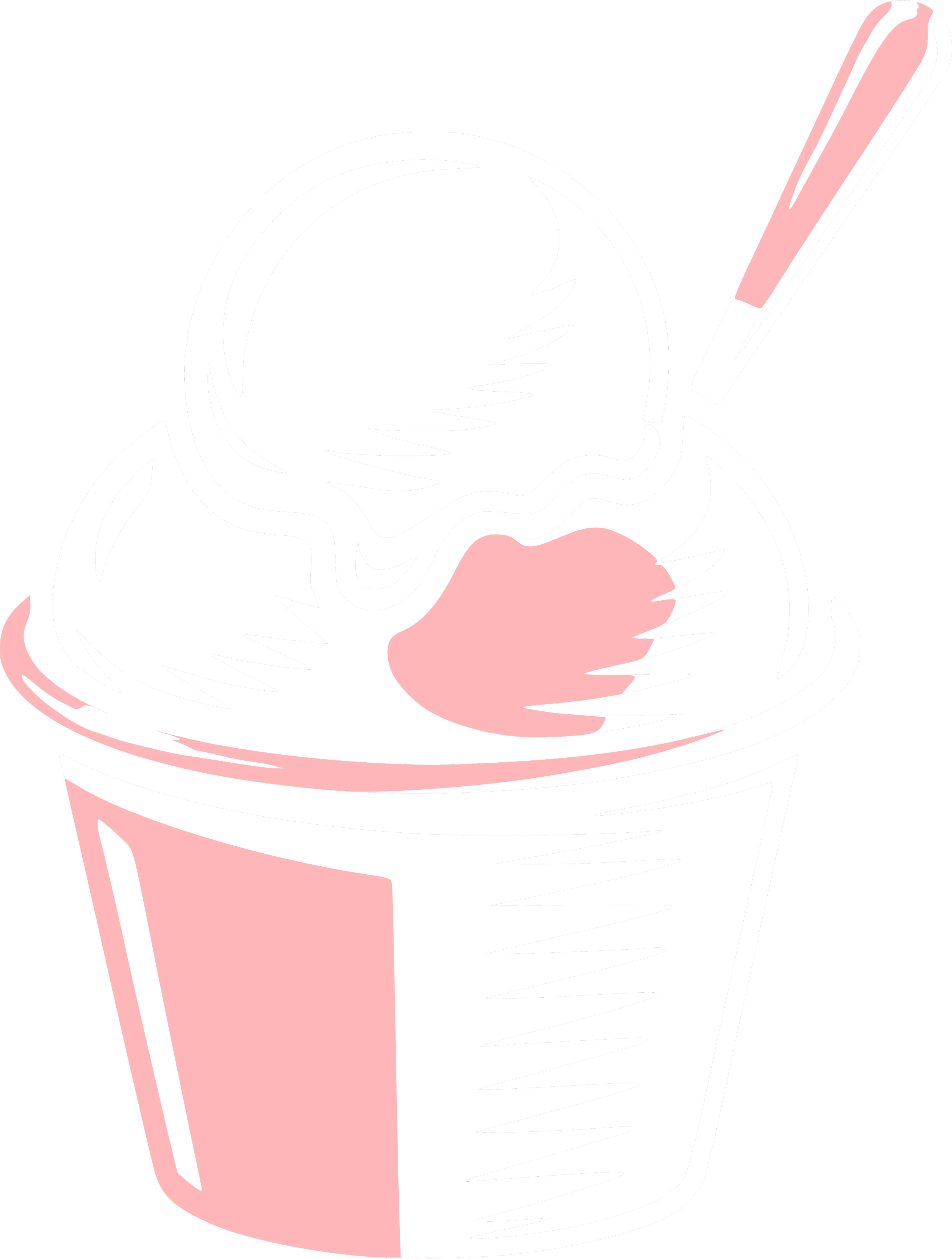 Illustration of a glass of ice water with a pink straw.