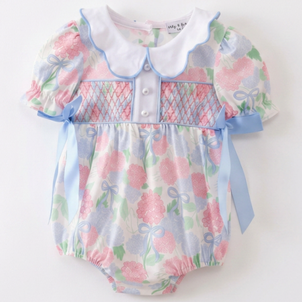 Floral and Pearl Bubble Romper