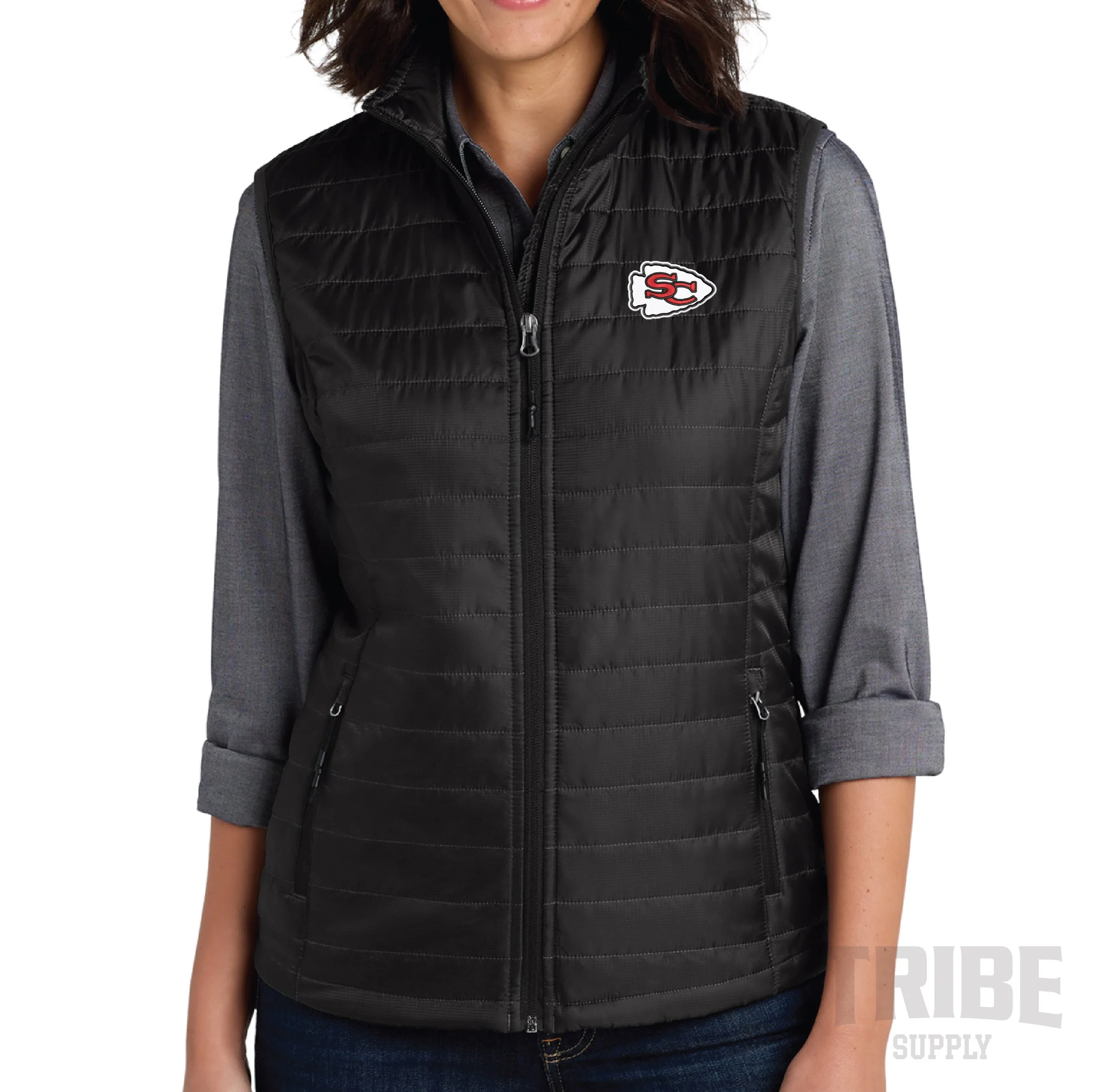 Embroidered Port Authority® Women's Packable Puffy Vest L851