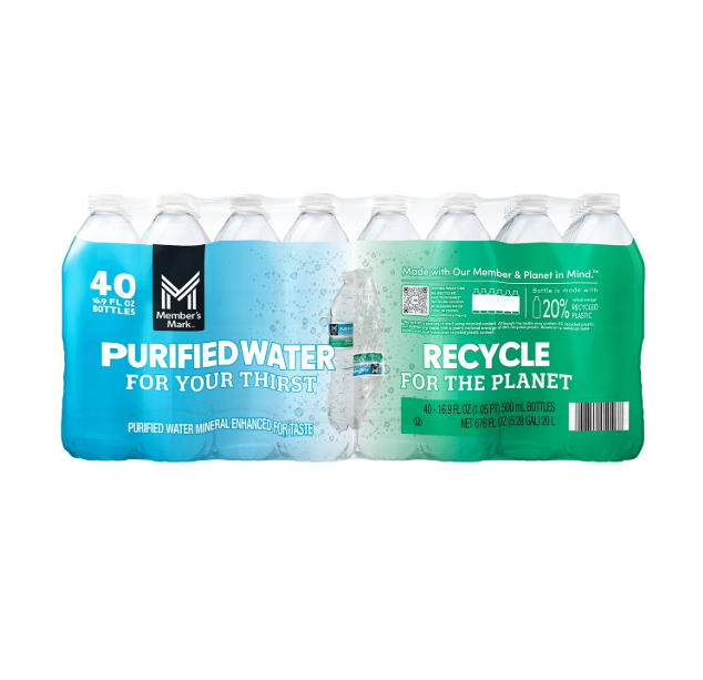 Member's Mark Purified Water 16.9 fl. oz., 40 pk.