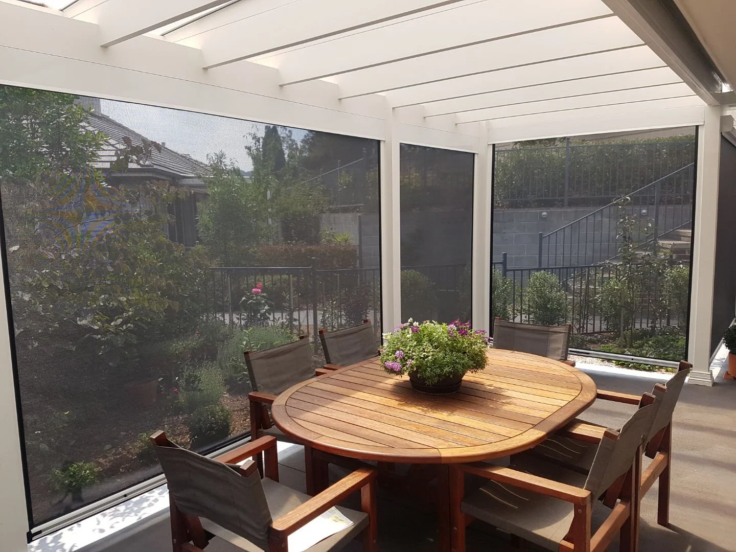 Ziptrak providing privacy and comfort for patios