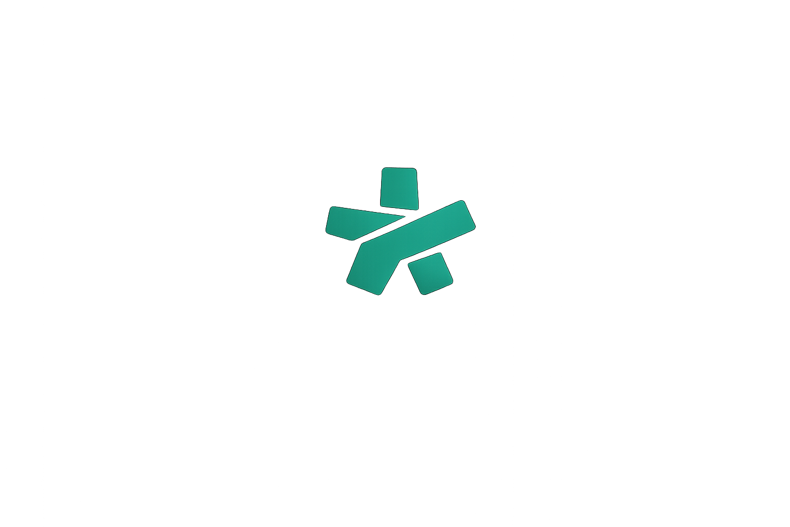 Imagen de un logo en un fondo digital con colores azul, verde y rosa, con formas abstractas y líneas verticales y diagonales.