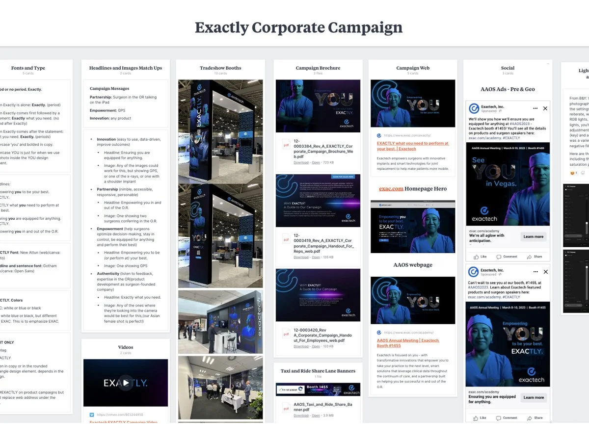 campaign standards (using milanote software)
