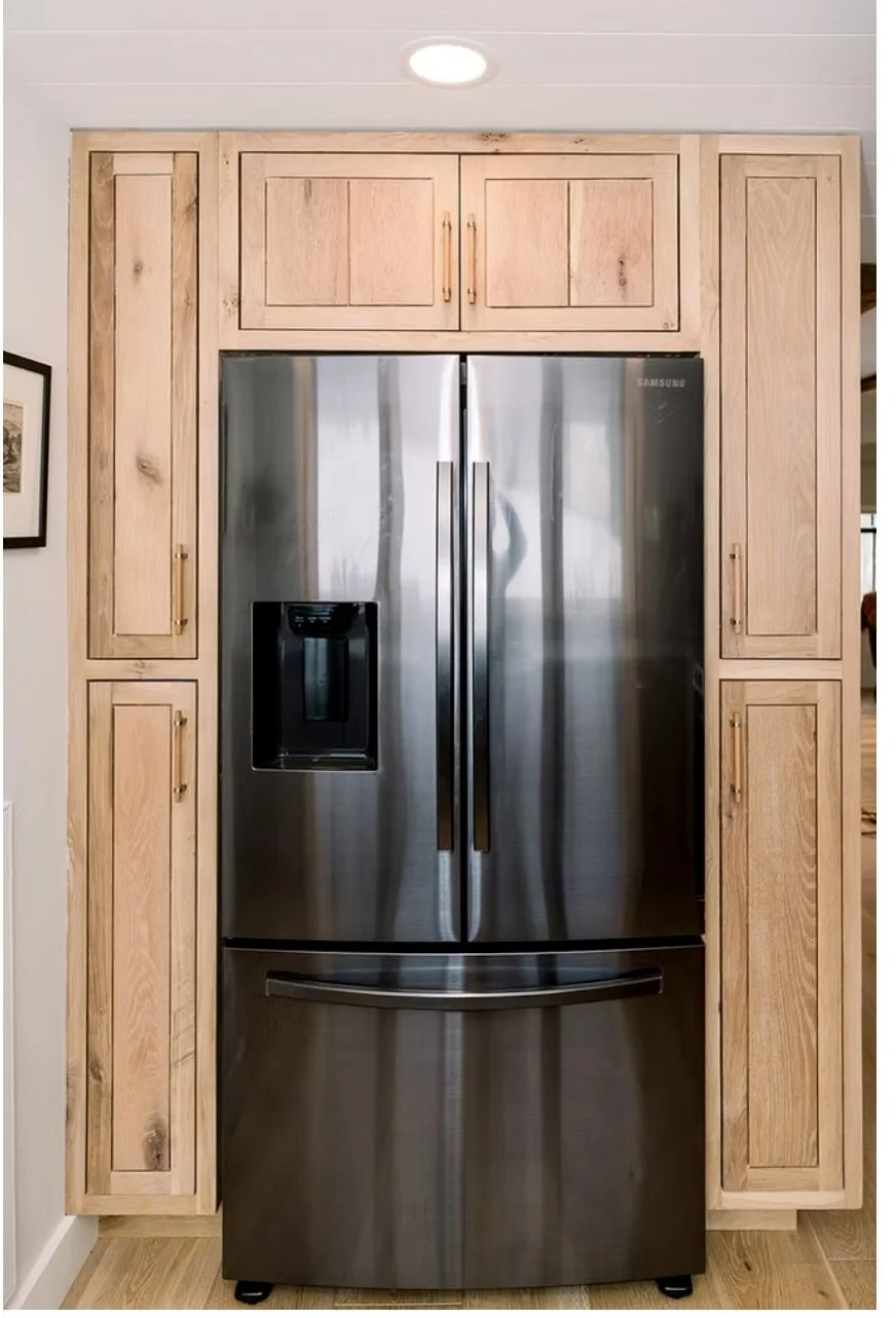 oak cabinetry in a modern kitchen.