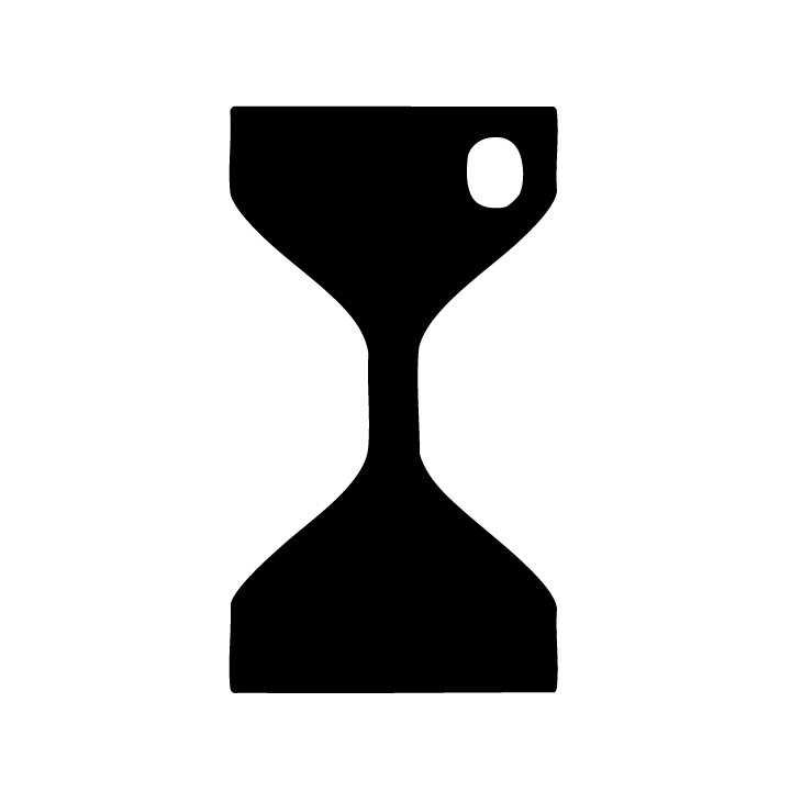 Black and white icon of an hourglass.