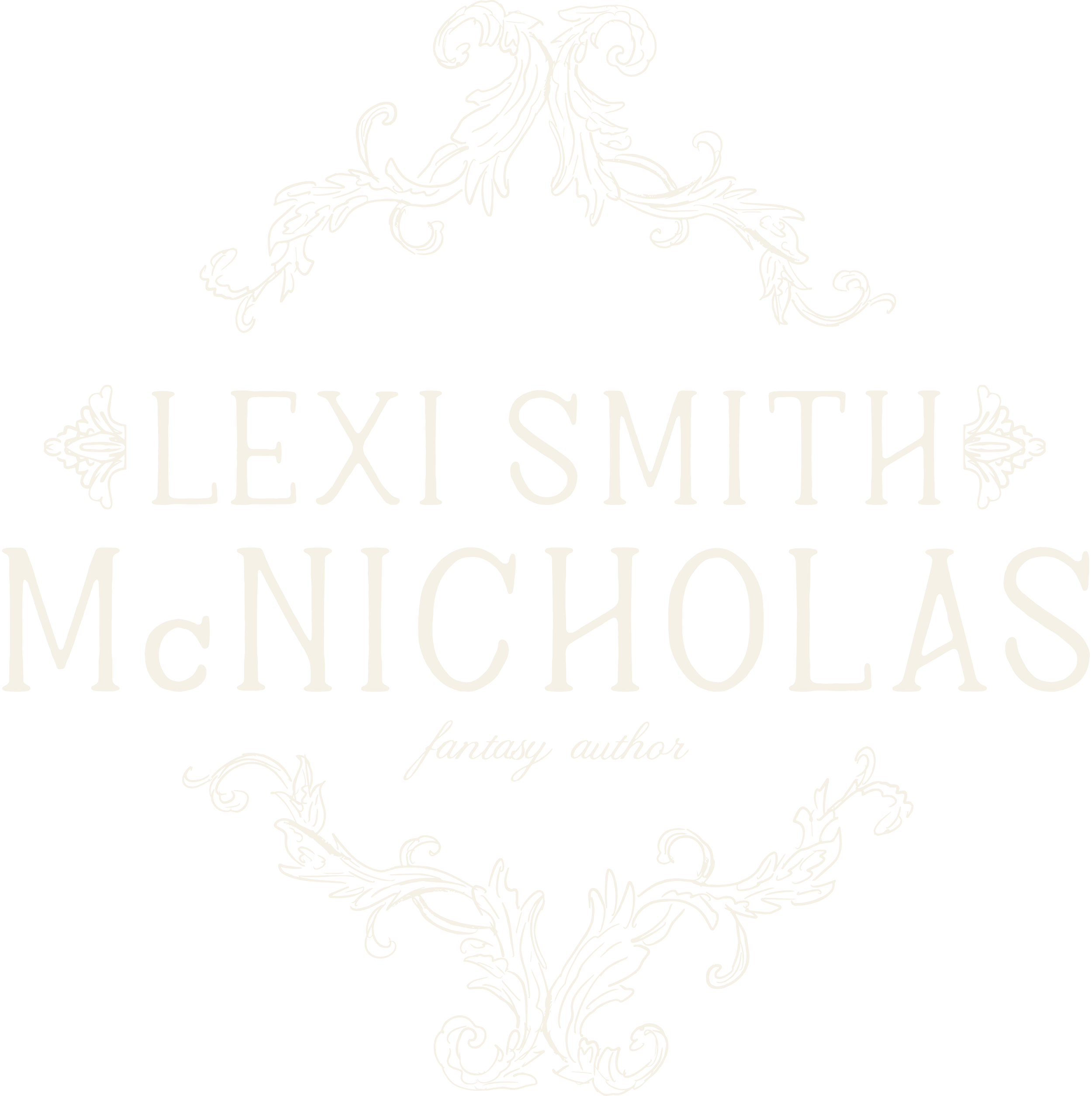 White ornate crown design above the words 'Lex Smith' written in decorative, vintage style font, all on a black background.