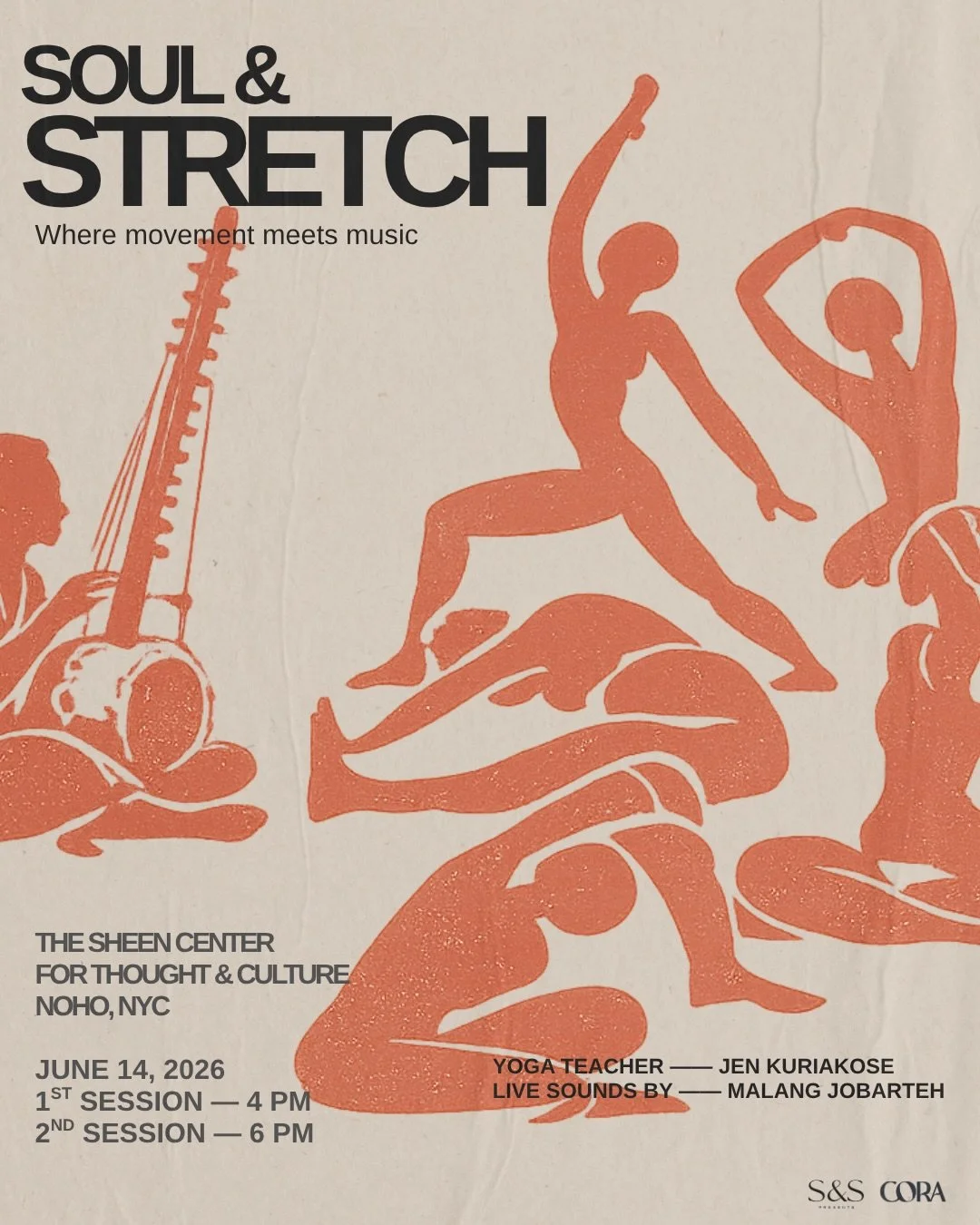 An all-levels vinyasa flow that blends movement and music for a grounding, intentional experience.

Flow alongside a live kora performance, at @sheencenter in NoHo on Sunday, June 14th. 

Sessions at 4 PM &amp; 6 PM 
Led by @jenesisyoga 
Live sounds 