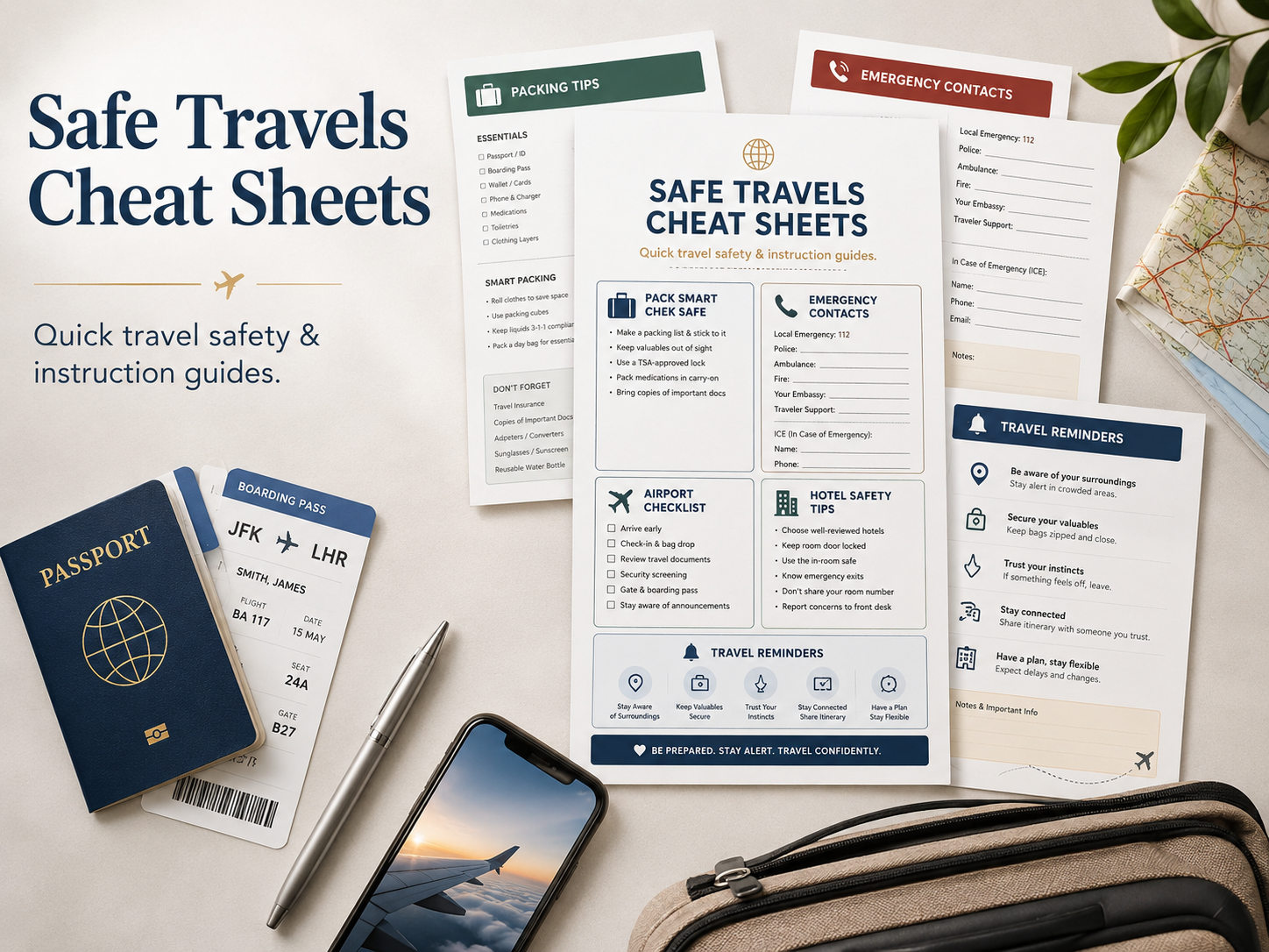 Safe Traveler Cheat Sheets