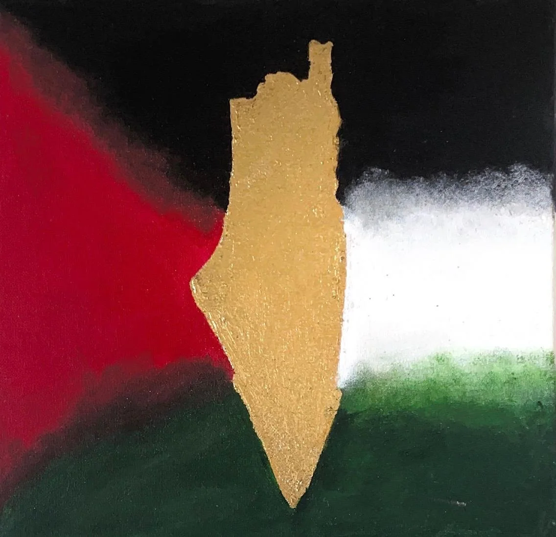 Palestine map & flag (painting)