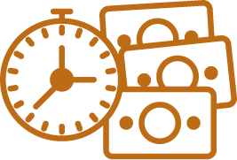 Clock and three cameras