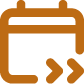Icon of a calendar with a rightward arrow