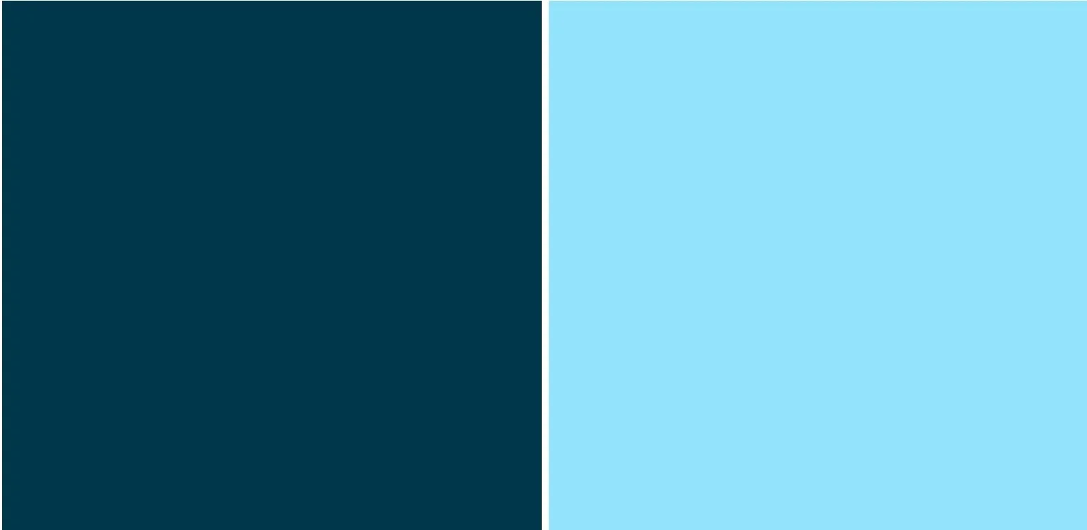 Image divided into two vertical halves, with dark blue on the left and light blue on the right.