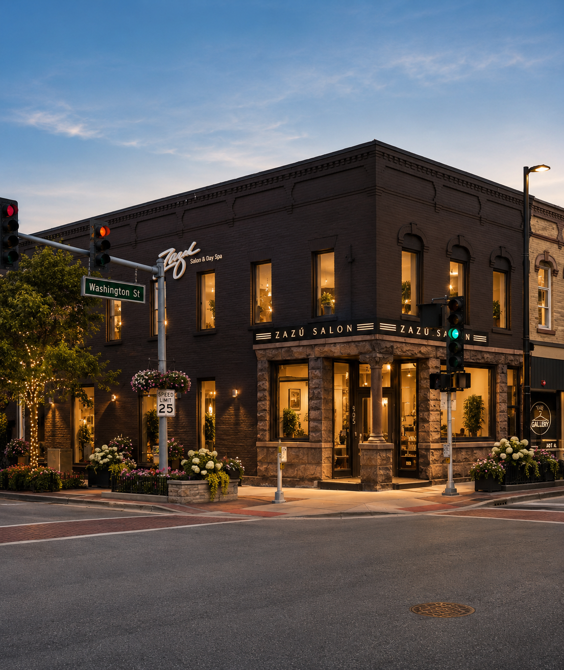 Zazú Salons Naperville exterior featuring luxury salon and spa services
