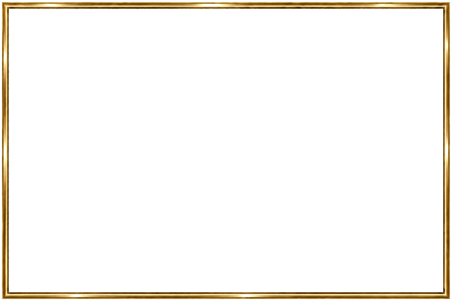 A black tuxedo with a white shirt and black bow tie, set against a black background with a gold border.