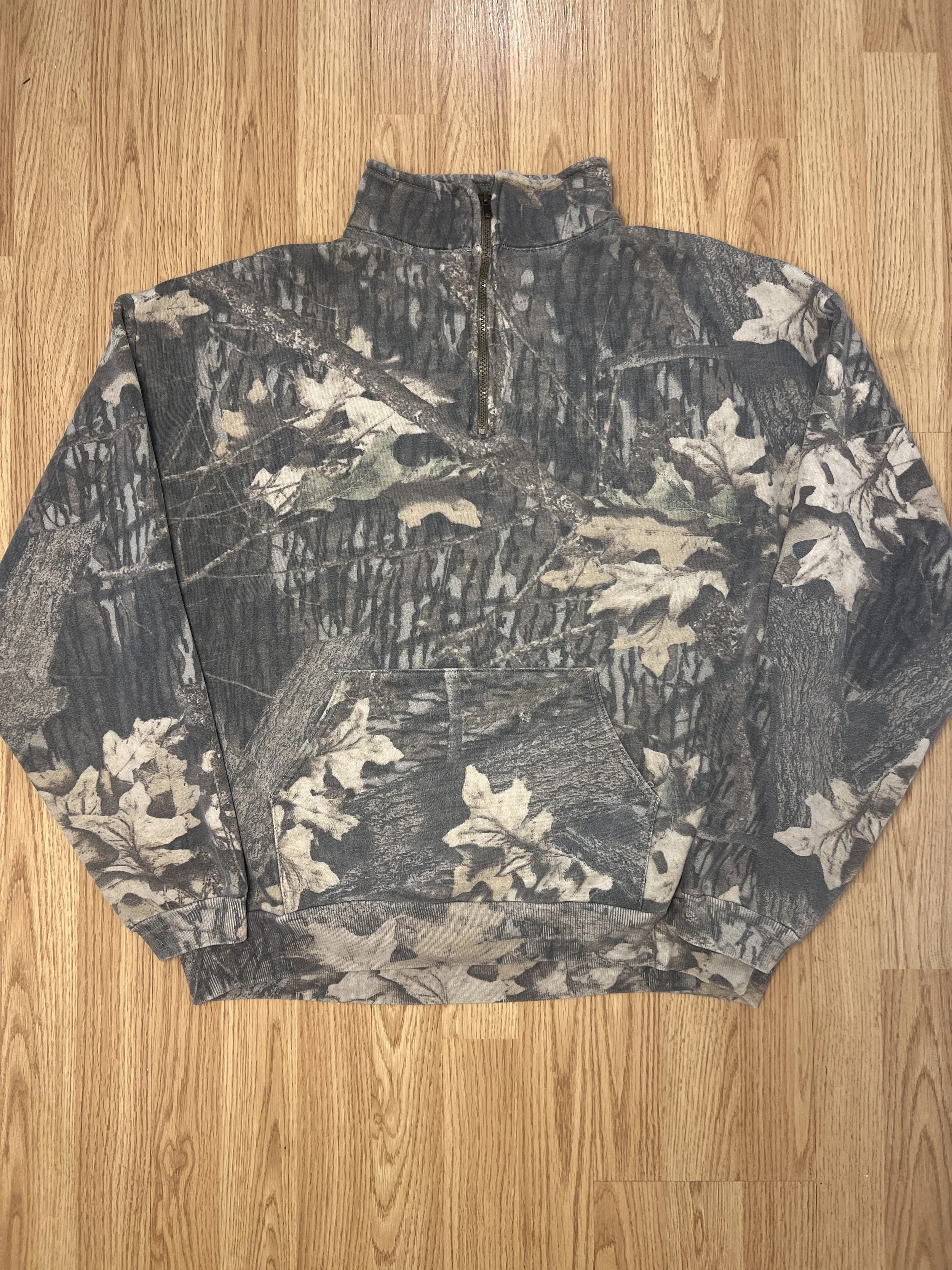 Vintage Faded Real Tree Camo Quarter Zip