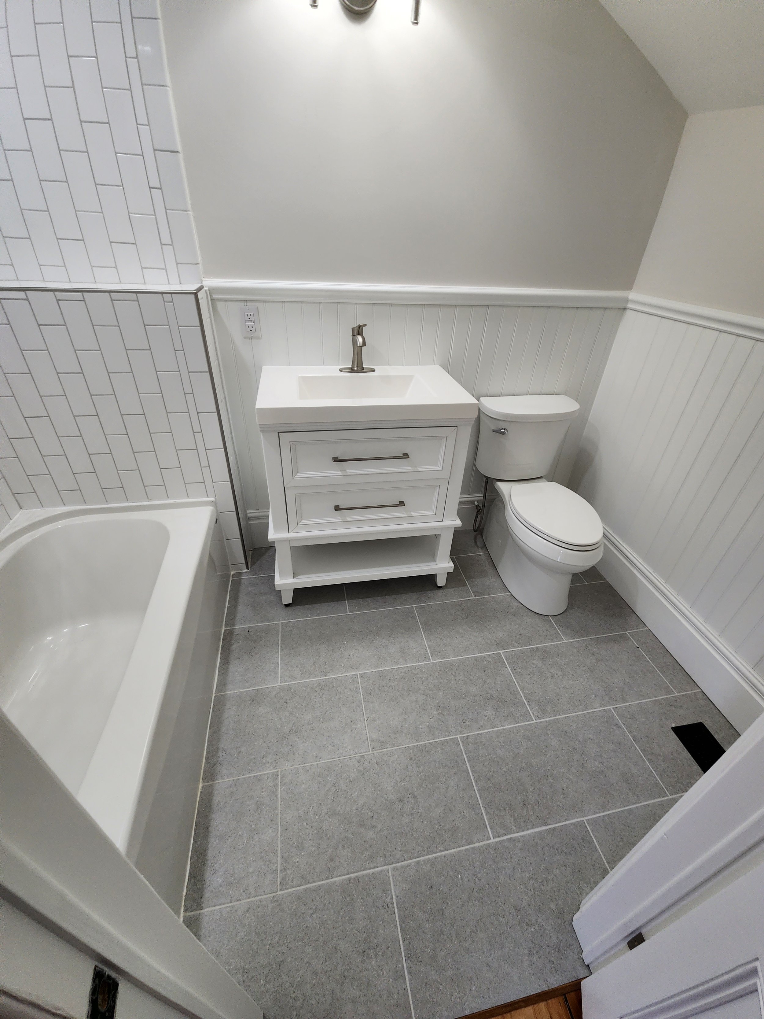 Tile floor installation