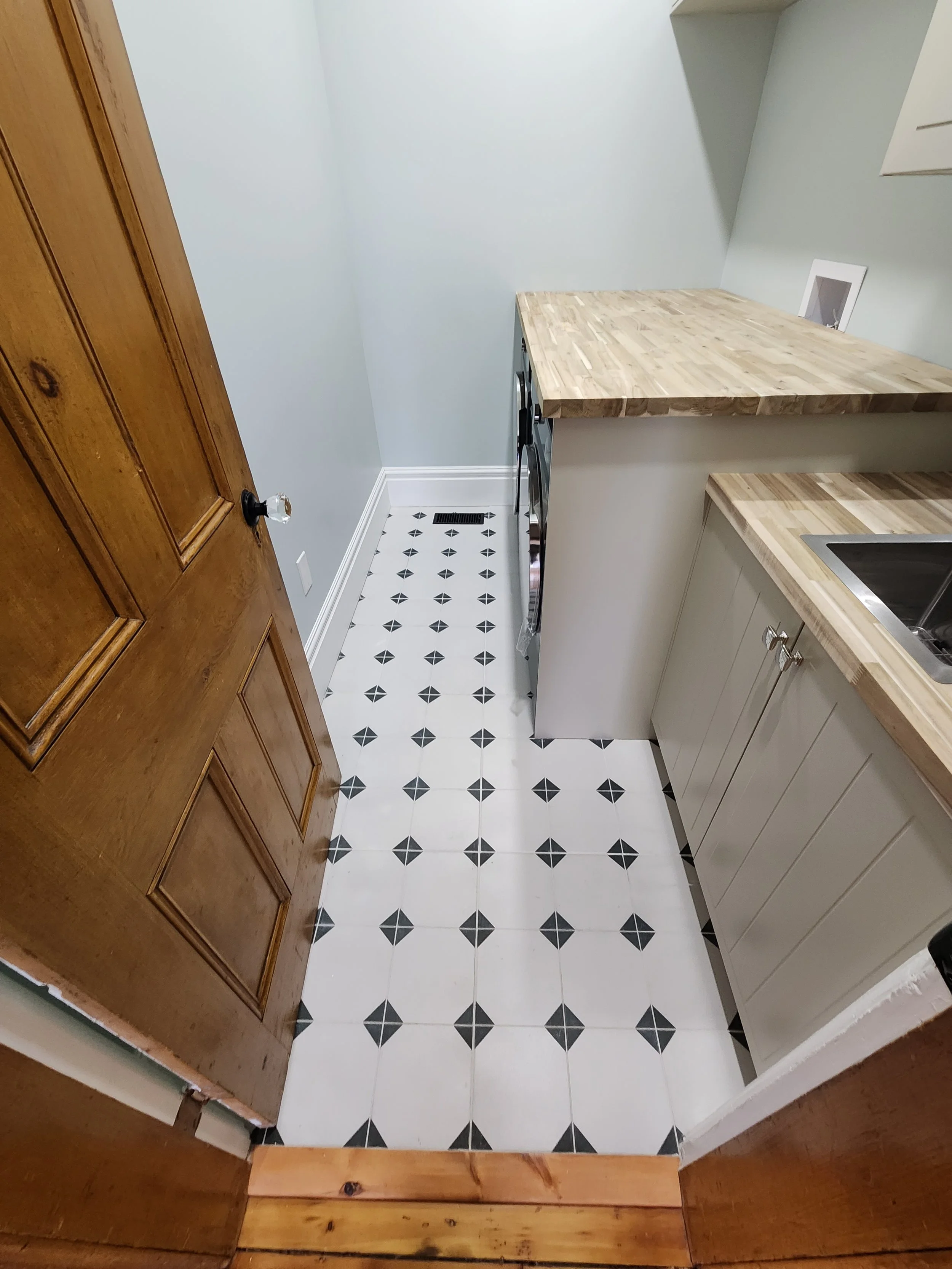 Tile floor installation