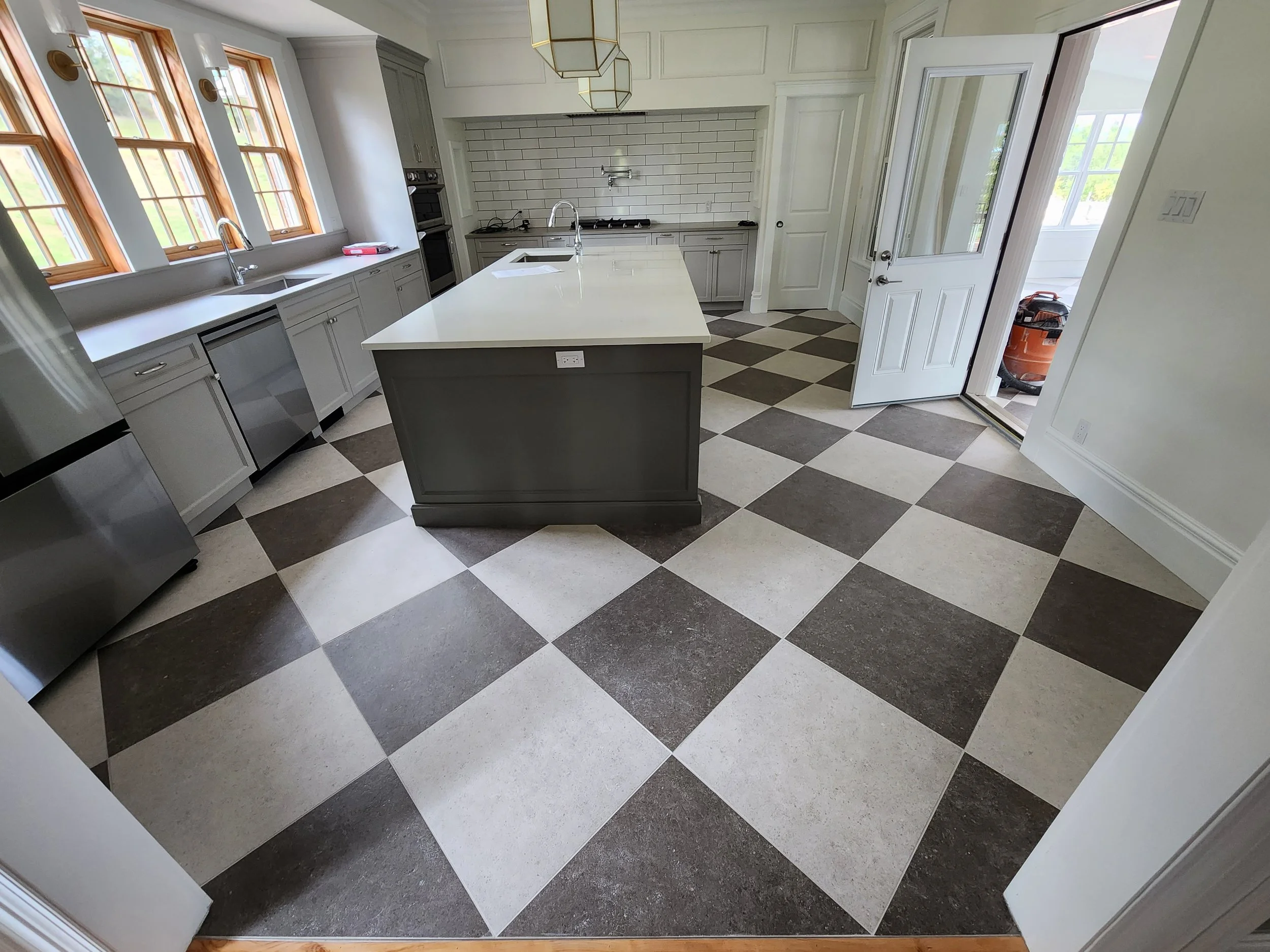 Tile floor installation