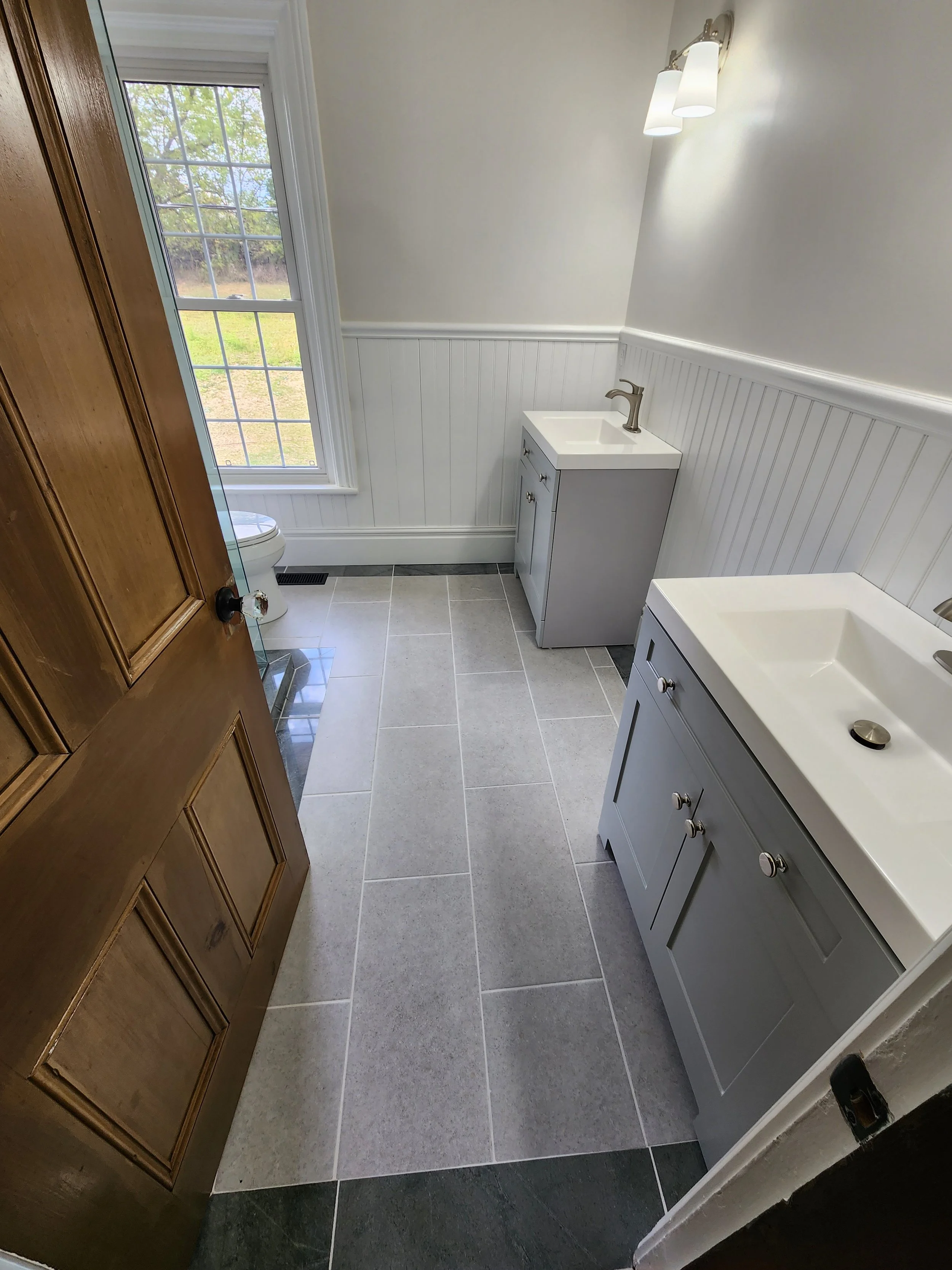 Tile floor installation