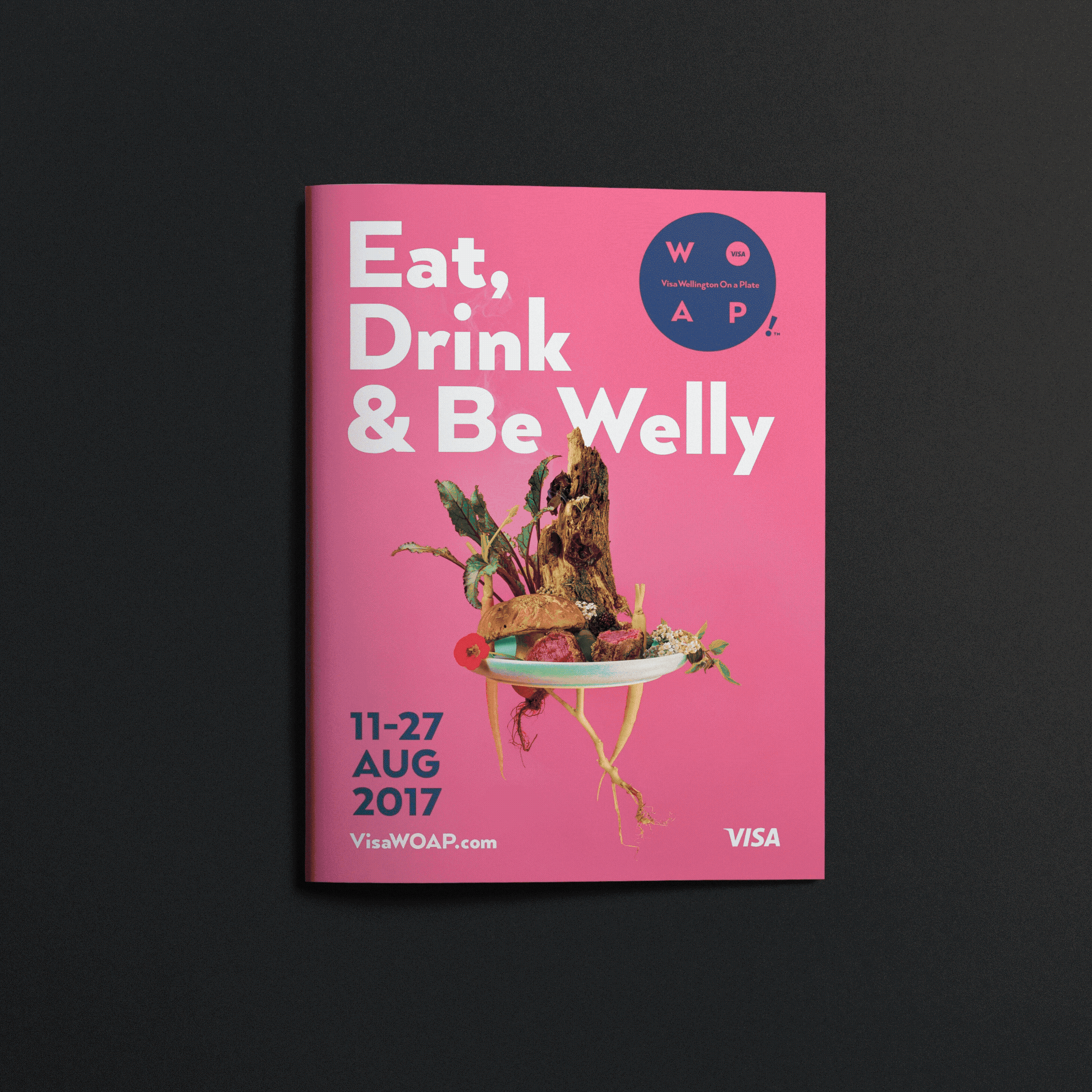 Visa WOAP programme design. Branding, programme design, typography, designer, Creative Director. Alice Lloyd.
