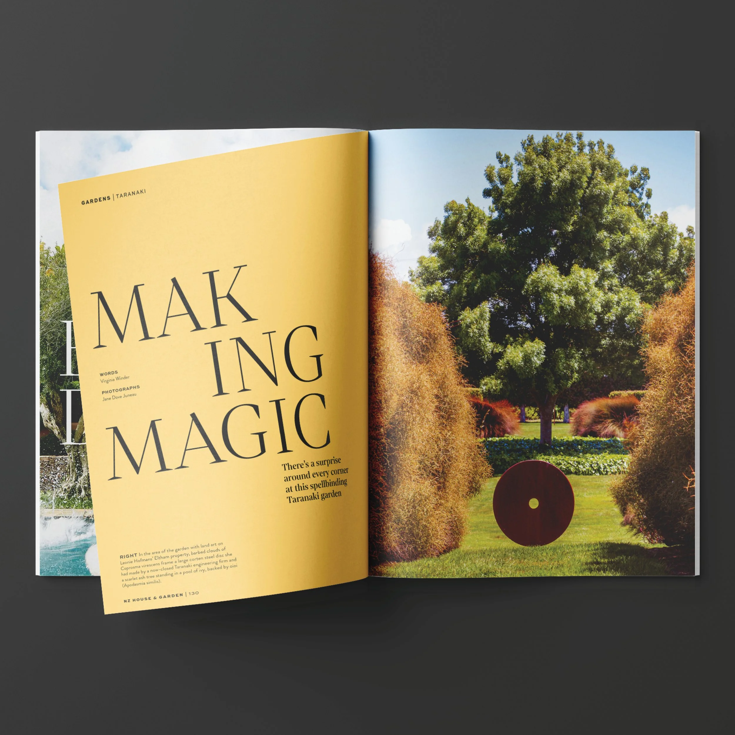 Spread from NZ House & Garden magazine. Studio photography, magazine design, branding, typography, designer. Alice Lloyd.