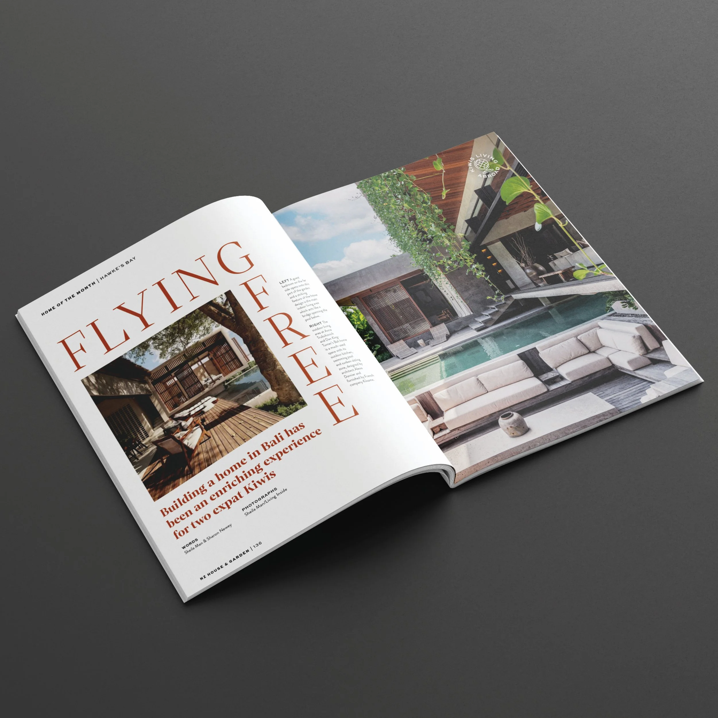 Spread from NZ House & Garden magazine. Studio photography, magazine design, branding, typography, designer. Alice Lloyd.