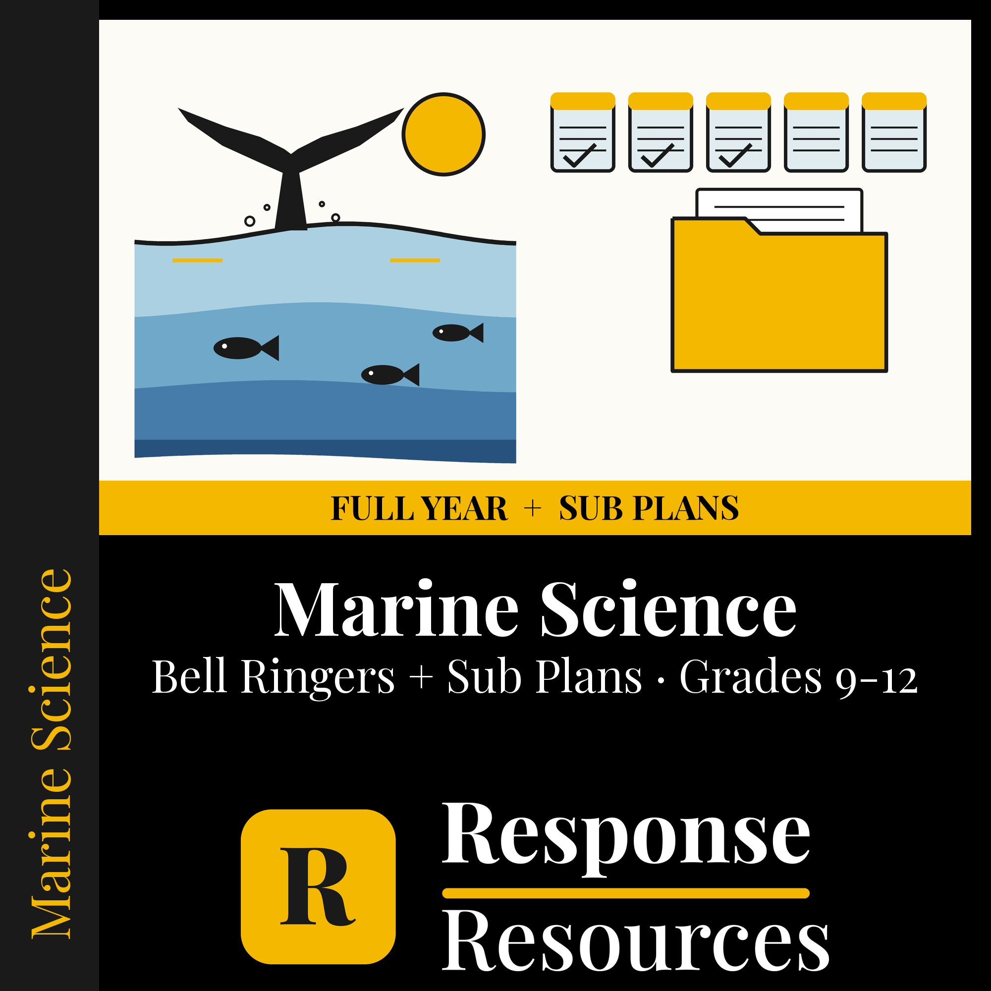 Marine Science — Full-Year Bell Ringers + 5-Day Emergency Sub Plans cover — Response Resources
