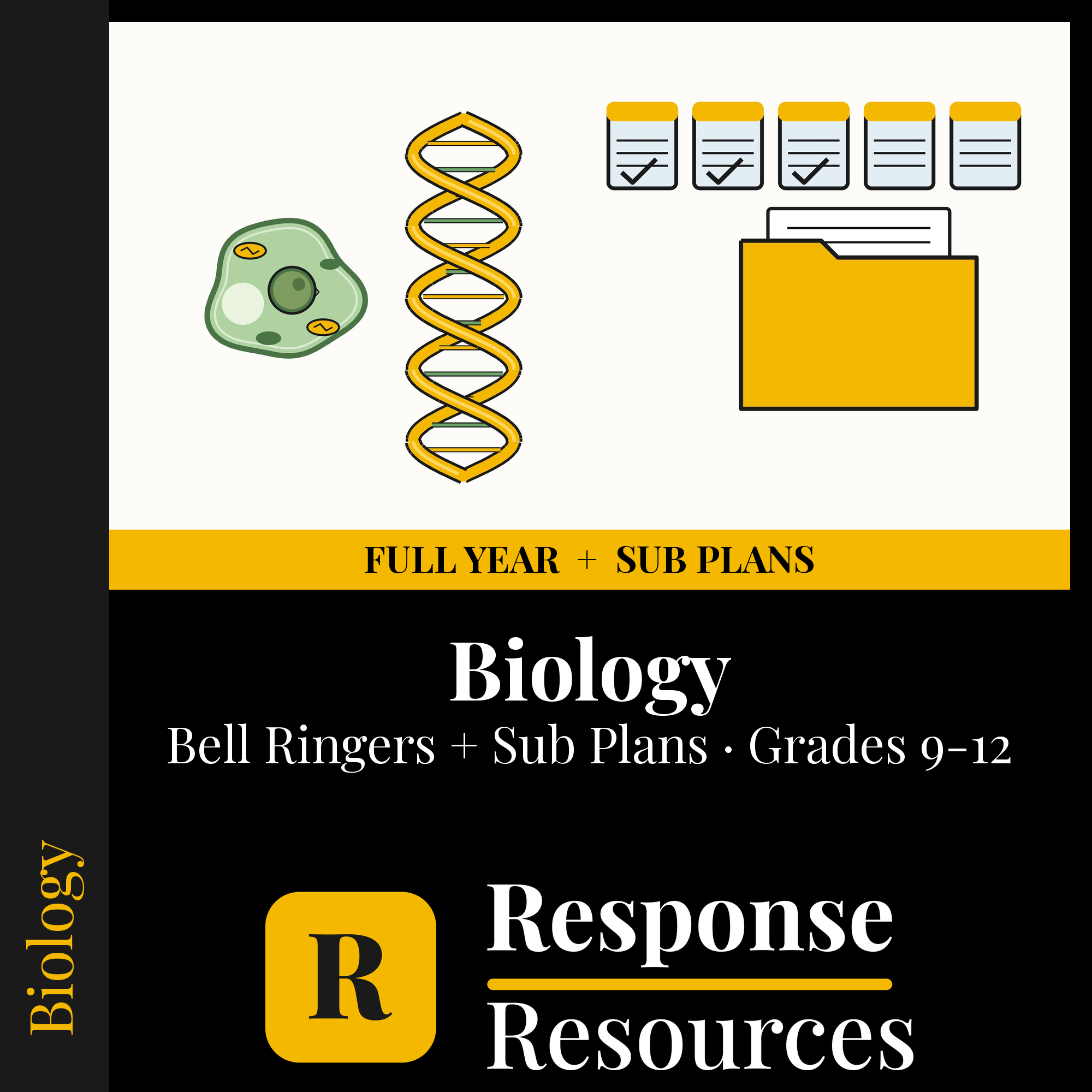 Biology — Full-Year Bell Ringers + 5-Day Emergency Sub Plans cover — Response Resources