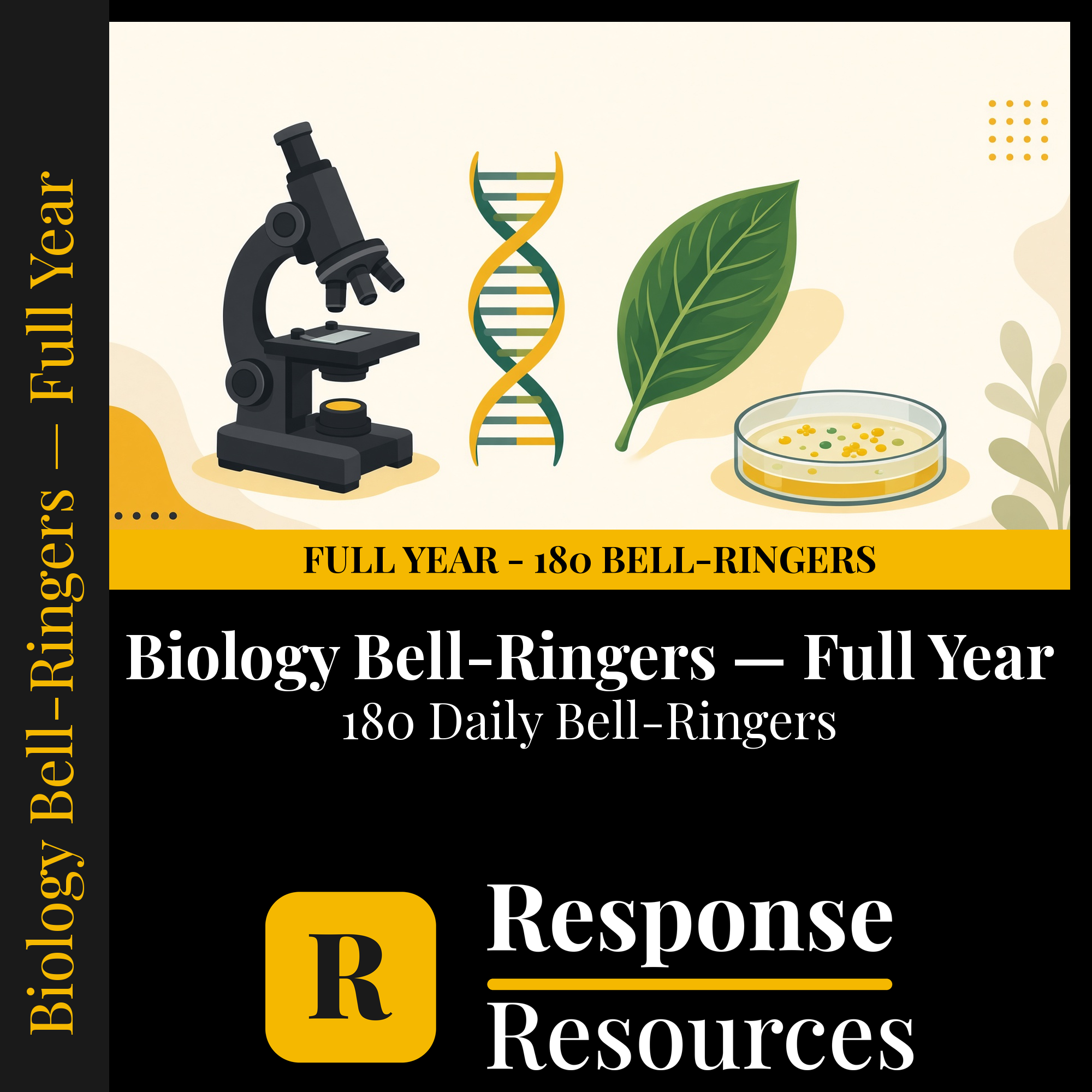 Biology Bell Ringers FULL YEAR - 180 Daily Warm-Ups (Grades 9-12) cover — Response Resources