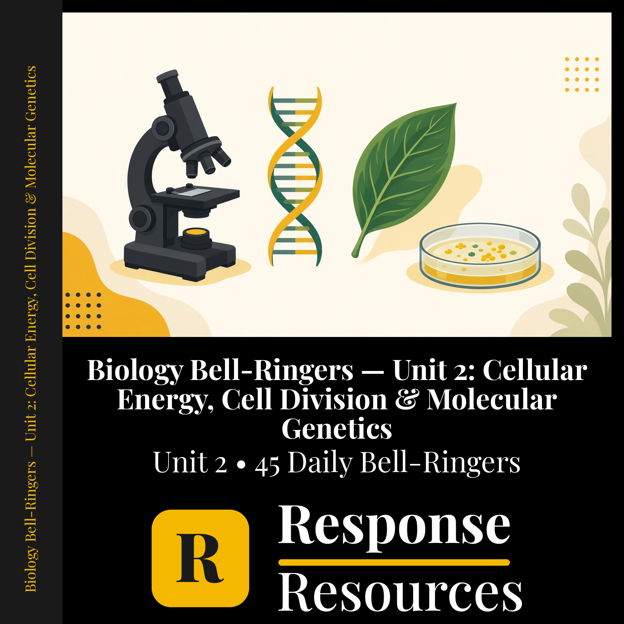 Biology Bell Ringers Unit 2 - 45 Daily Warm-Ups (Grades 9-12) cover — Response Resources
