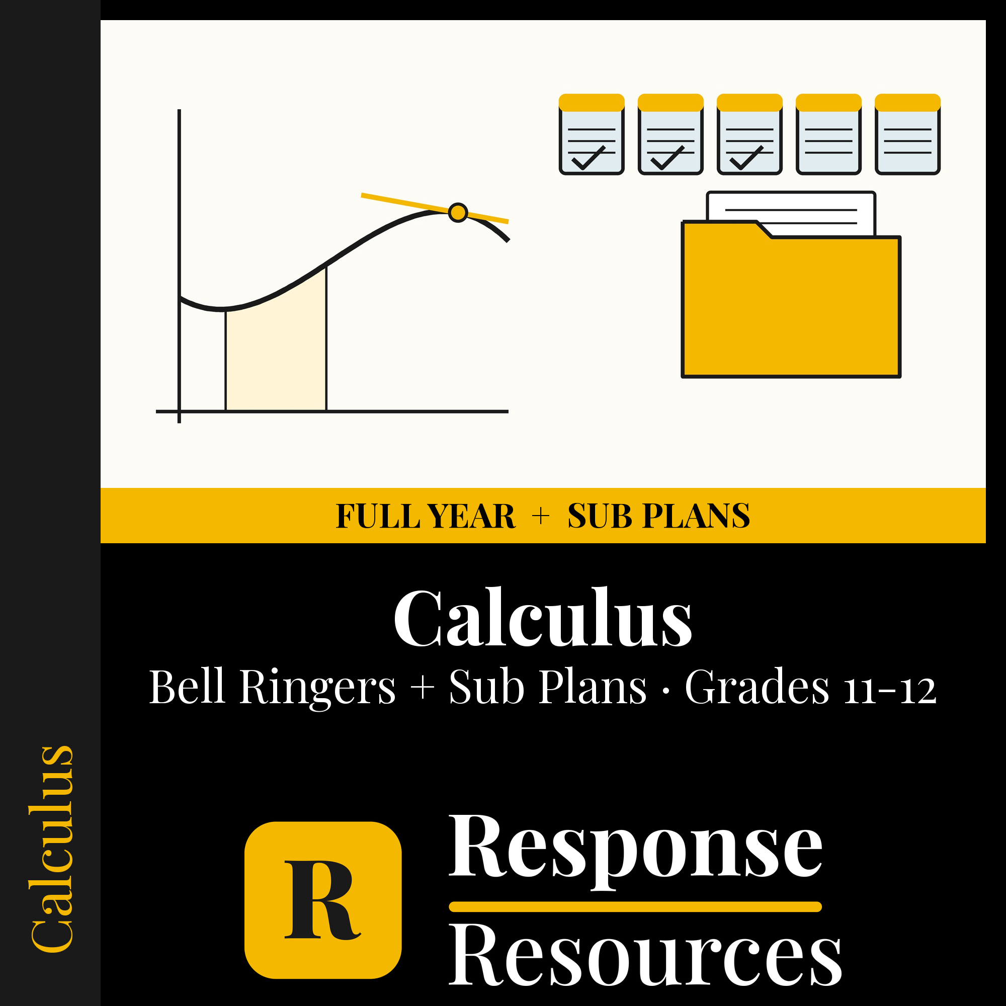 Calculus — Full-Year Bell Ringers + 5-Day Emergency Sub Plans cover — Response Resources