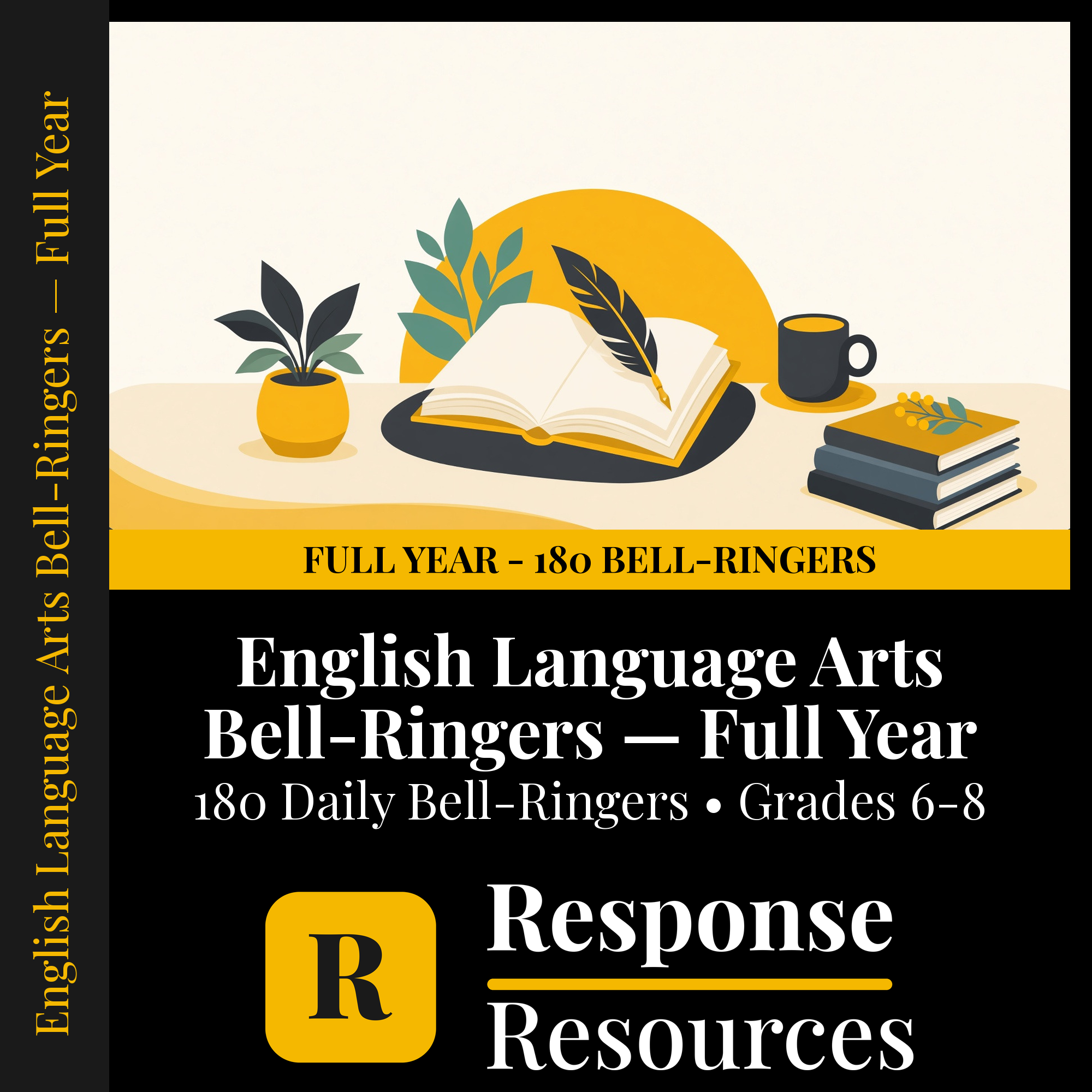 English Language Arts Bell Ringers FULL YEAR - 180 Warm-Ups (Grades 6-8) cover — Response Resources