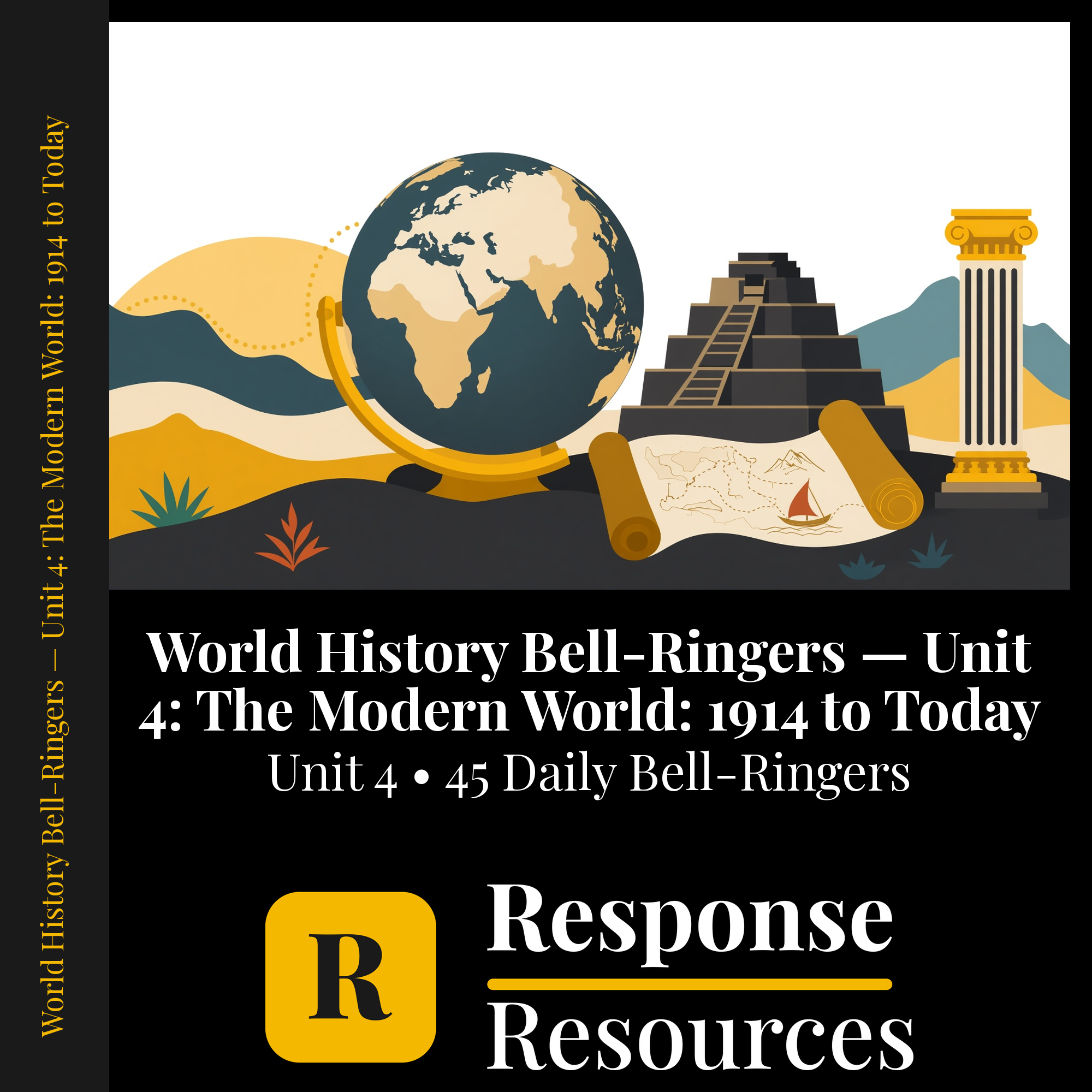 World History Bell Ringers Unit 4 - 45 Daily Warm-Ups (Grades 6-8) cover — Response Resources