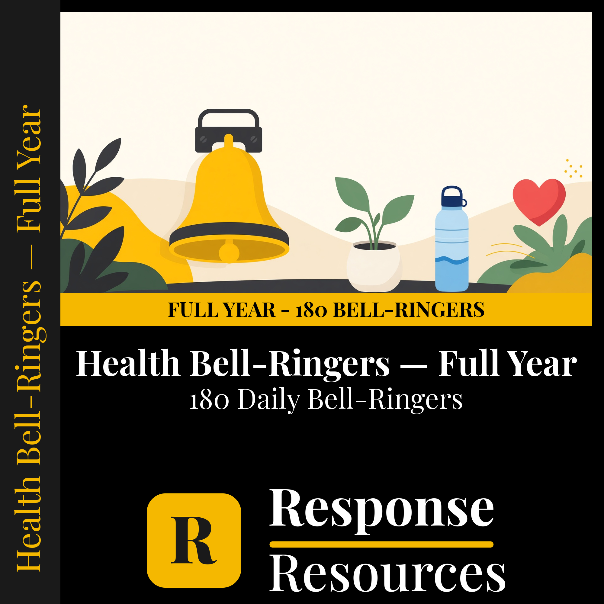 Health Bell Ringers FULL YEAR - 180 Daily Warm-Ups (Grades 6-12) cover — Response Resources