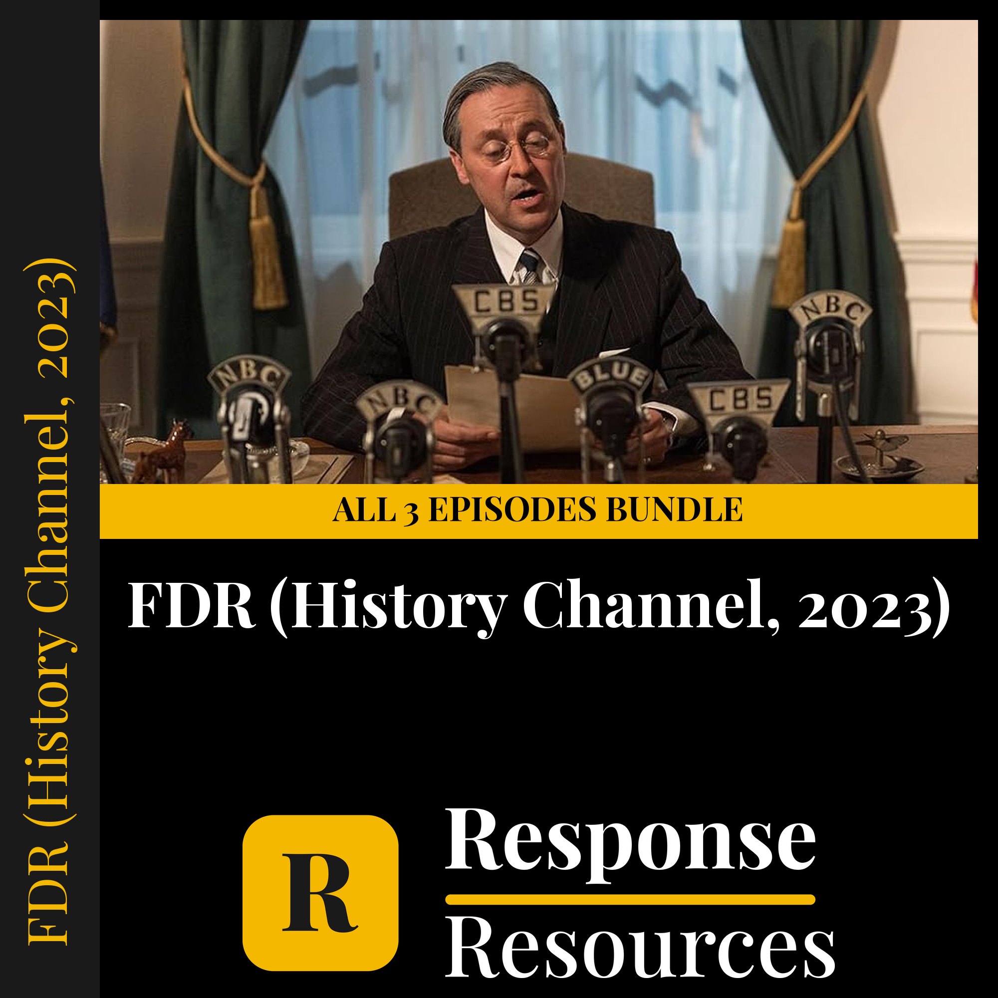 FDR (History Channel, 2023) all 3 episodes bundle — fill-in-the-blank documentary worksheets for US History grades 9-12