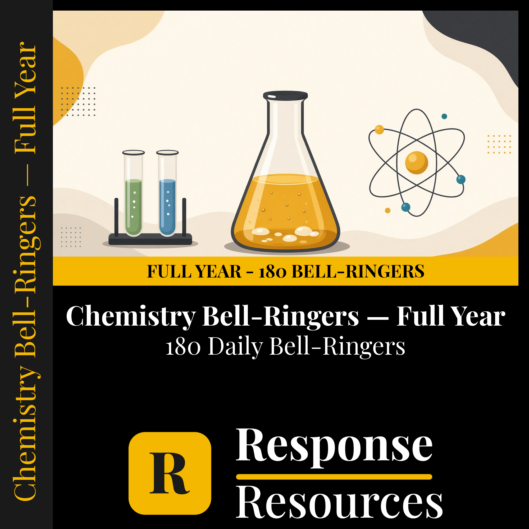 Chemistry Bell Ringers FULL YEAR - 180 Daily Warm-Ups (Grades 9-12) cover — Response Resources