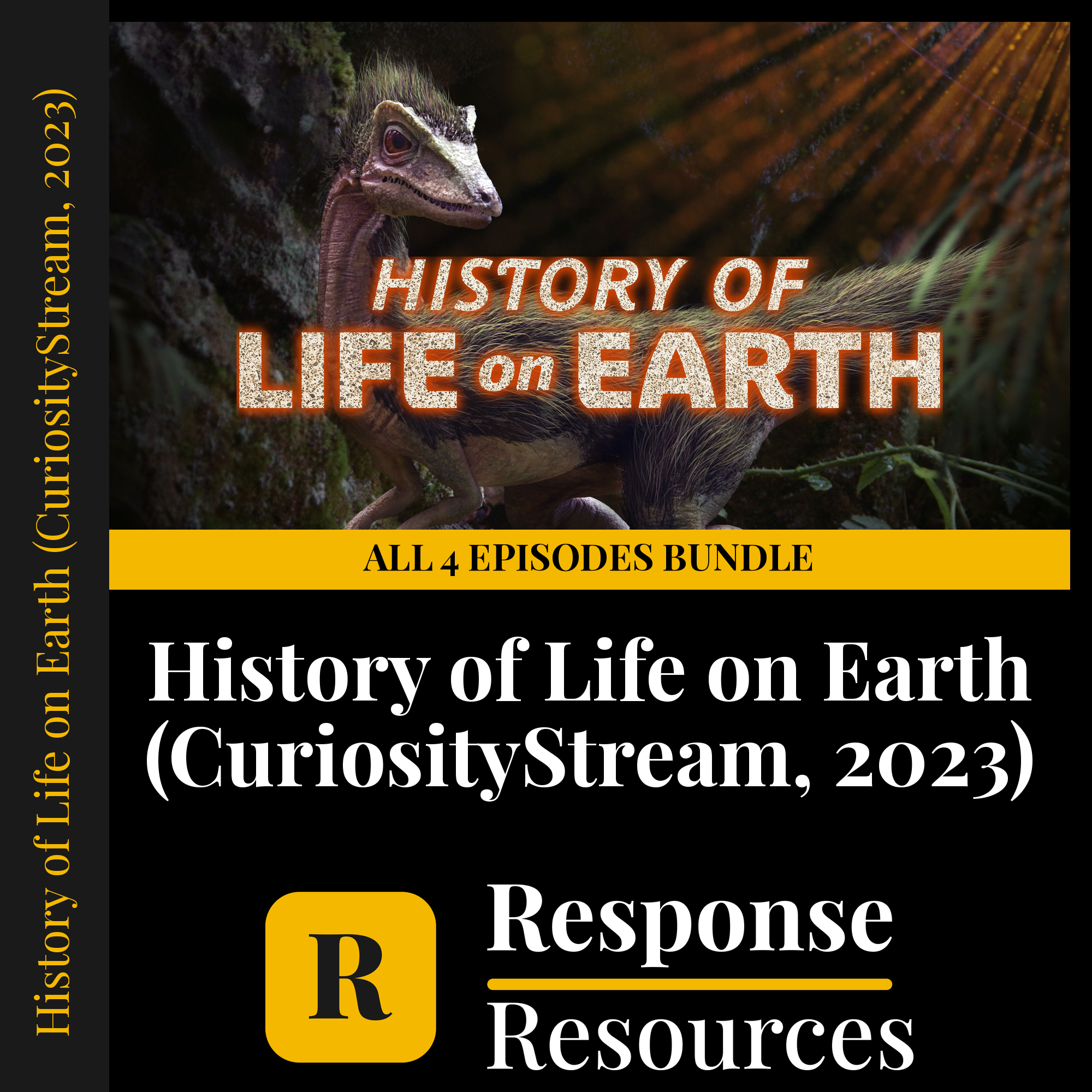 History of Life on Earth (CuriosityStream, 2023) all 4 episodes bundle — fill-in-the-blank documentary worksheets for Biology grades 6-12
