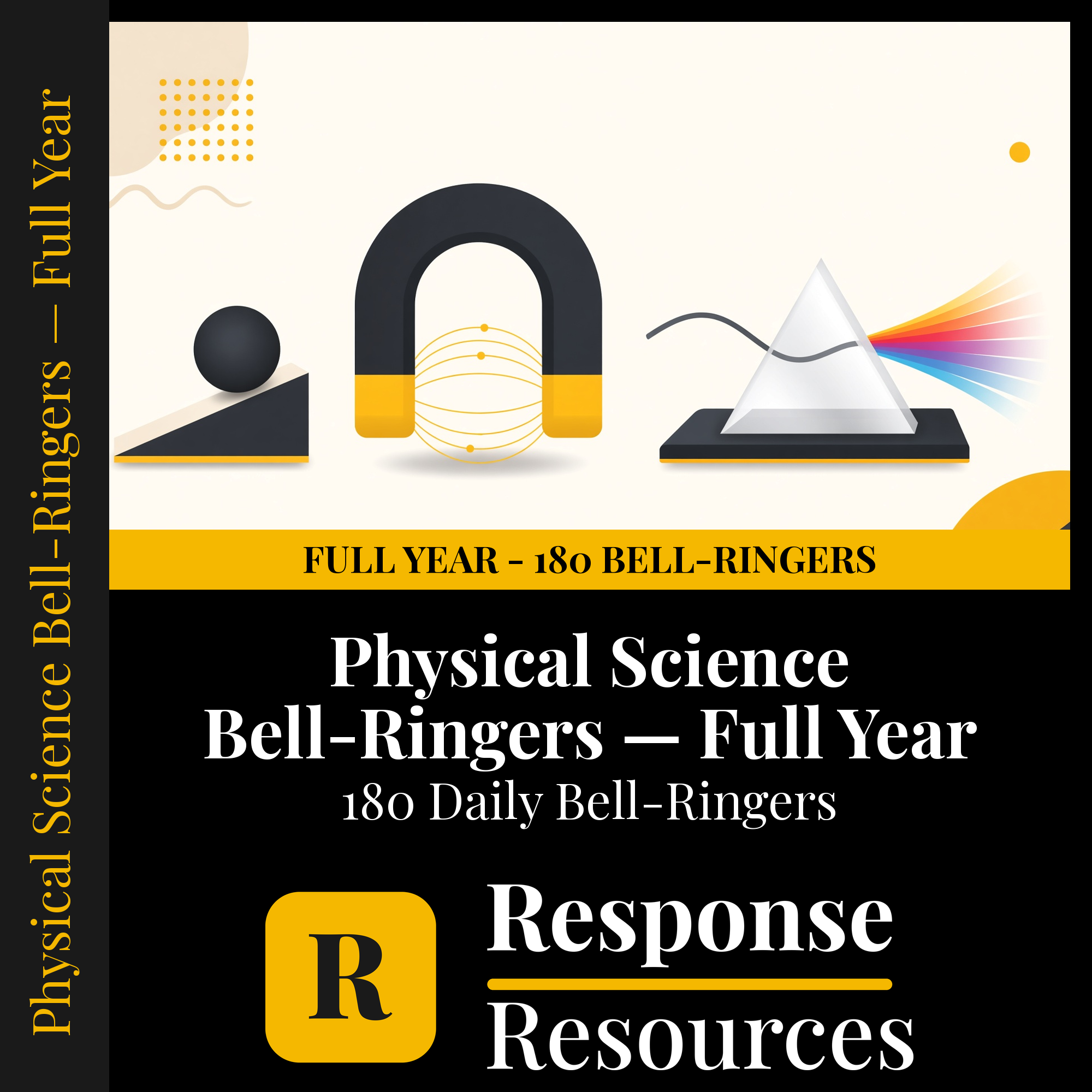 Physical Science Bell Ringers FULL YEAR - 180 Daily Warm-Ups (Grades 6-8) cover — Response Resources