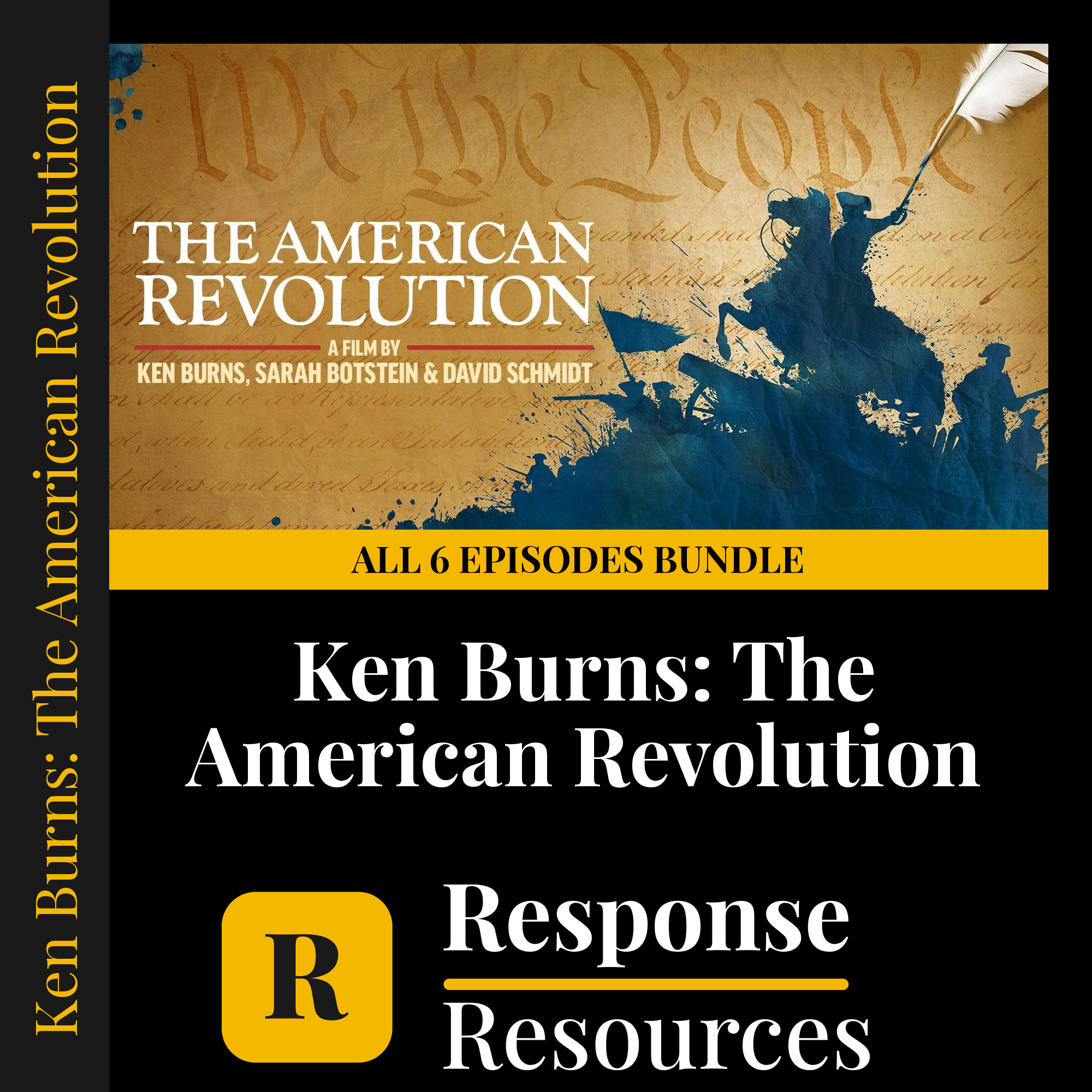 Ken Burns: The American Revolution — fill-in-the-blank documentary worksheet bundle for US History grades 9-12